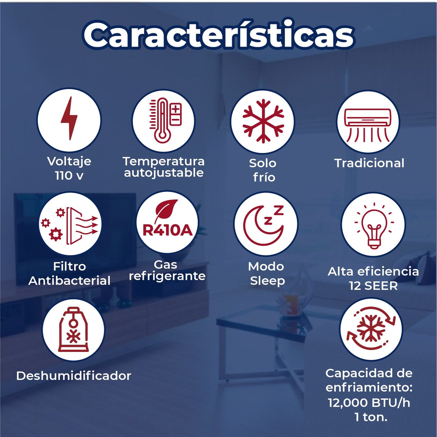MINISPLIT 1 TONELADA SOLO FRIO 110V LIFE 12
