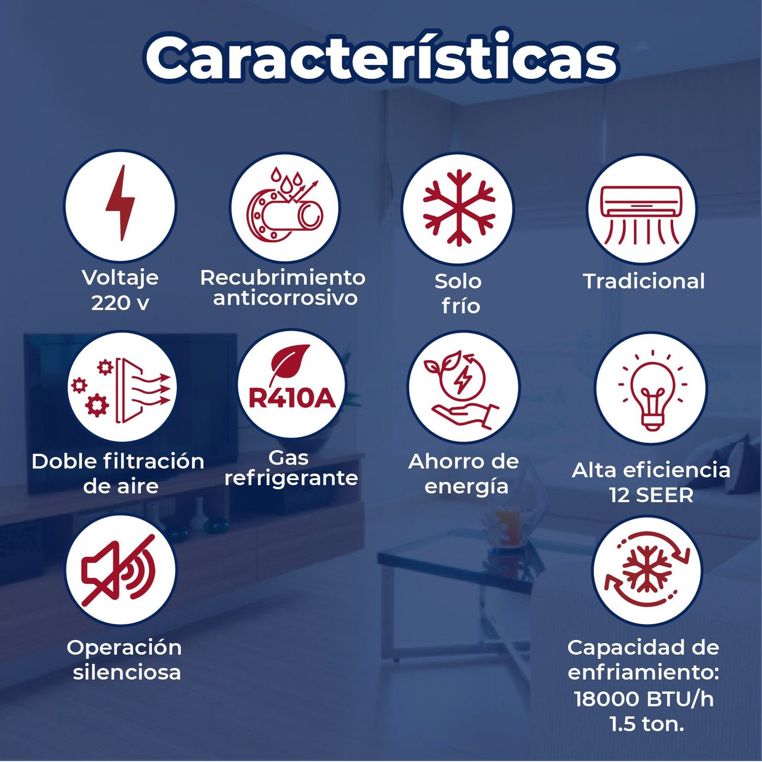 Minisplit 1.5 Ton Solo Frío 220 V Mirage Life 12