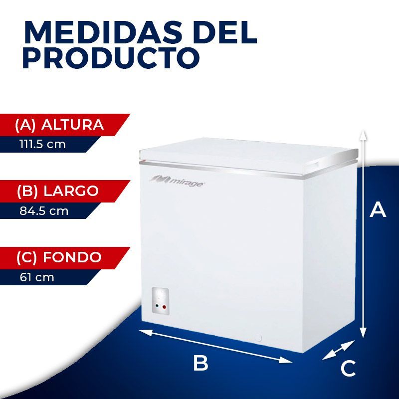 Congelador Horizontal 9.0 Pies cúbicos 254.85 LTS Color Blanco