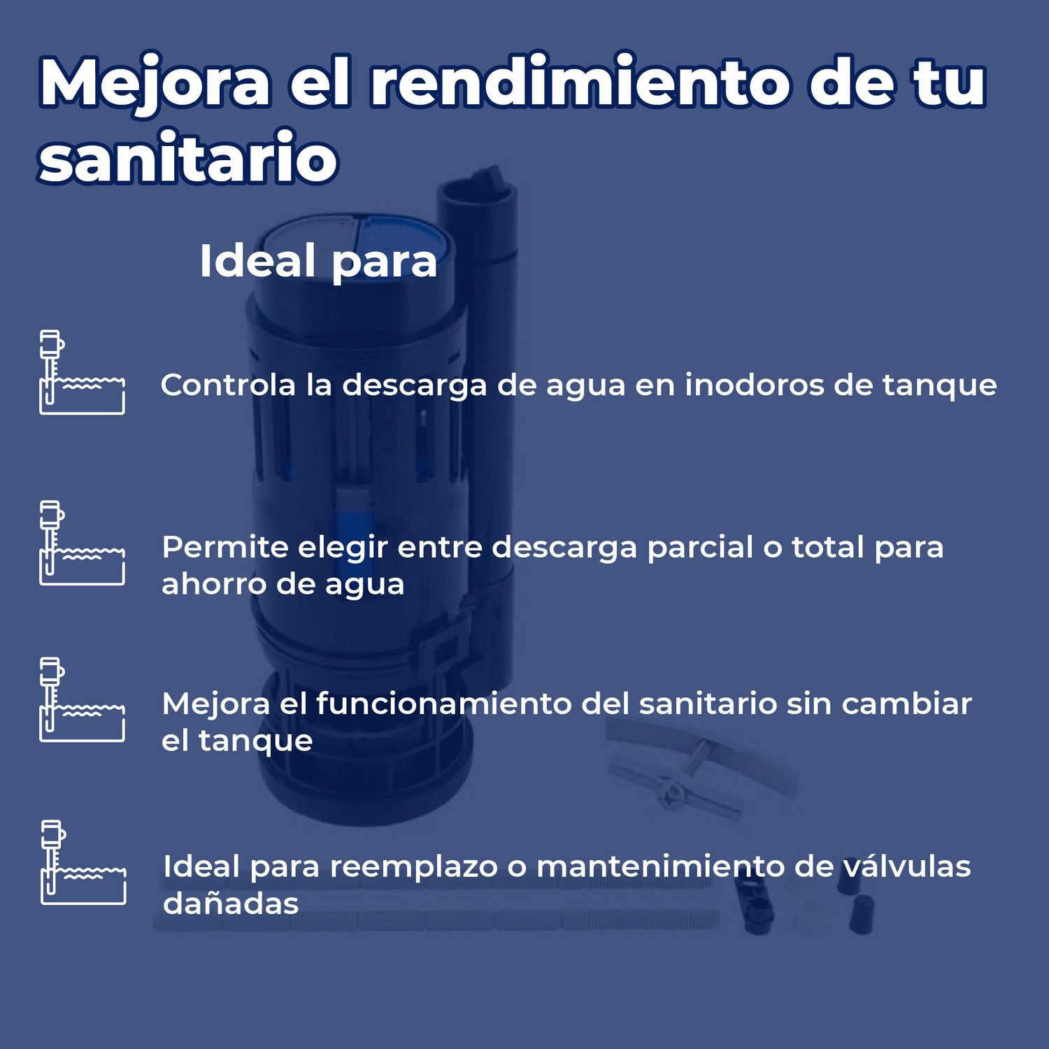 Válvula de Descarga Dual 2 Pulgadas Negro 820VT Fluidmaster