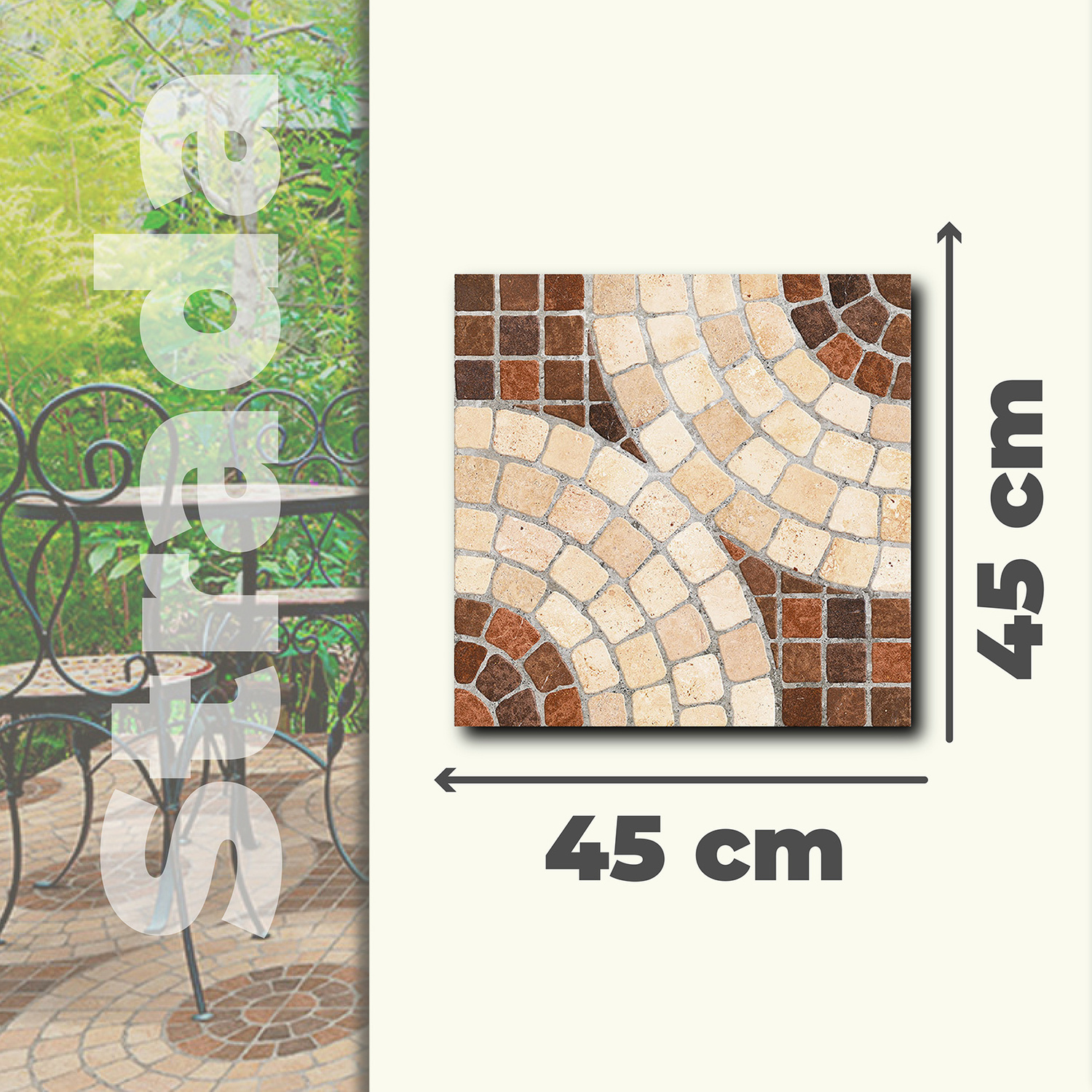 Piso Strada Terra Vitromex 45x45 cm