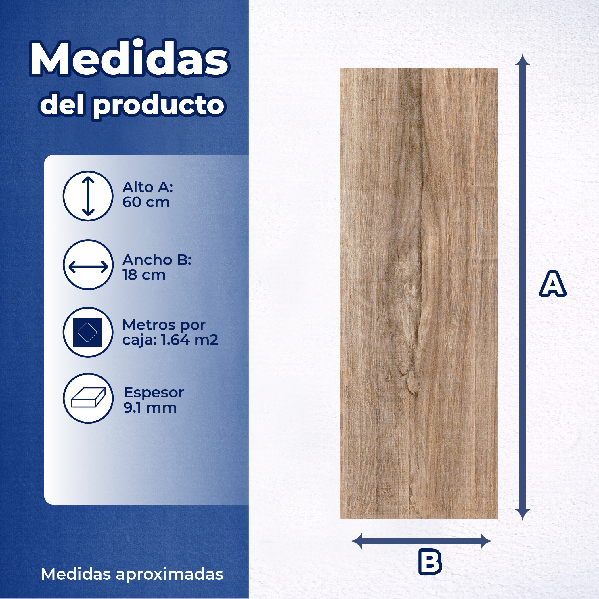 Piso Chapala Abedul 18x60.6 cm Vitromex