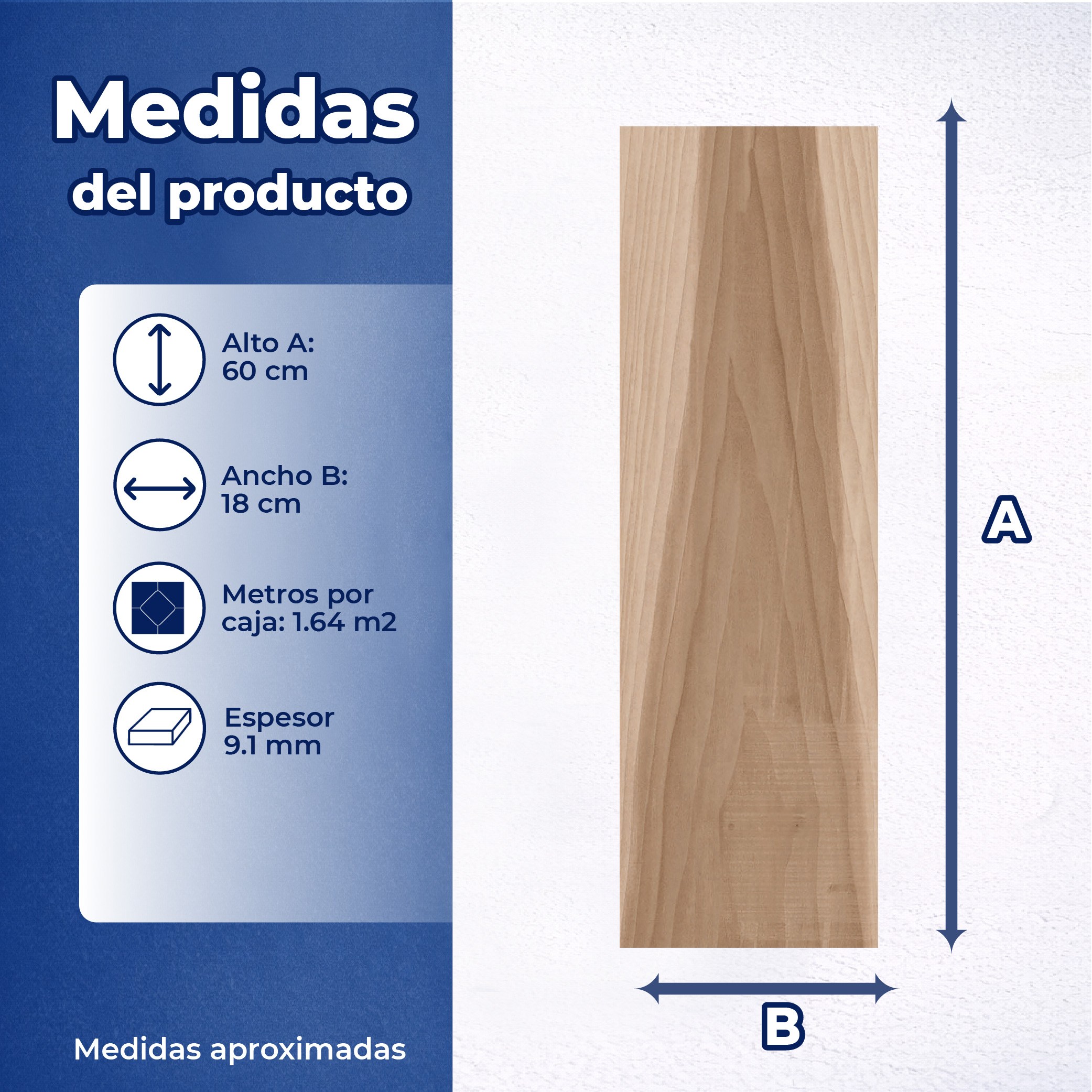 Piso Chapala Pino 18x60.6 cm Vitromex
