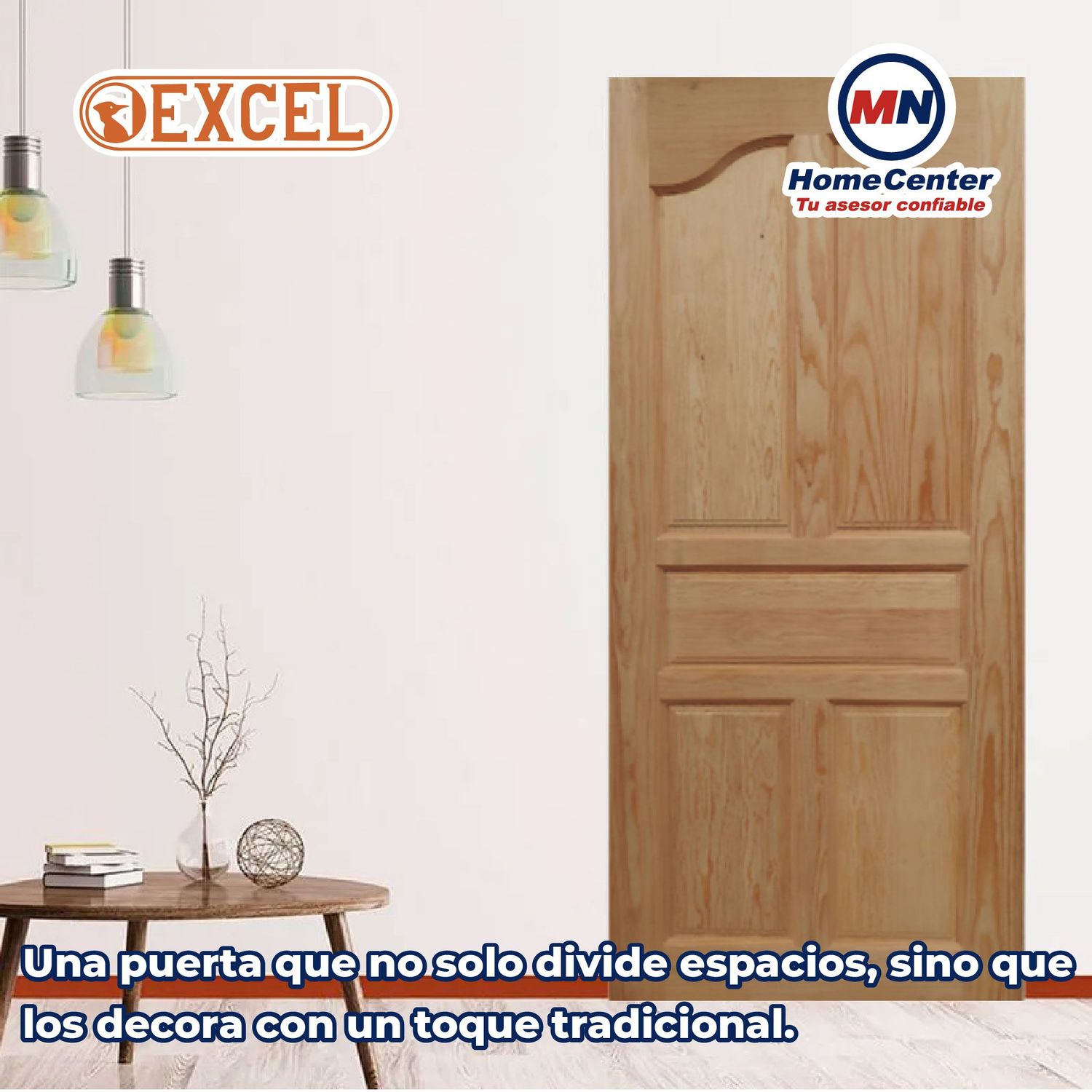 Puerta de Madera Pino Rústico Interior 91 x 213 cm 5 Tableros