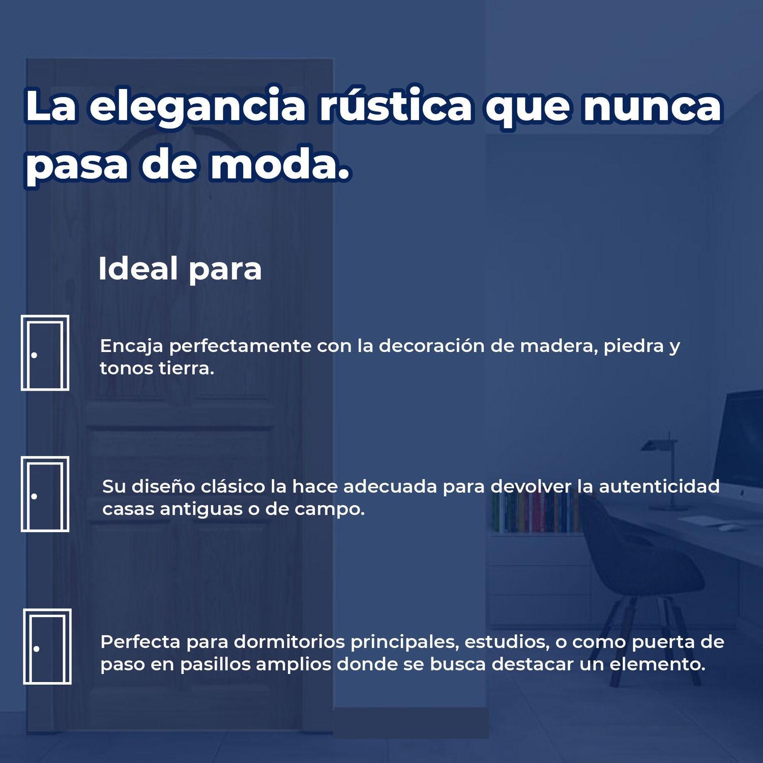 Puerta de Madera Pino Rústico Interior 91 x 213 cm 5 Tableros