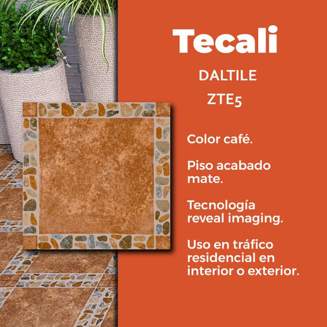 Piso Tecali Café Daltile 37x37 cm