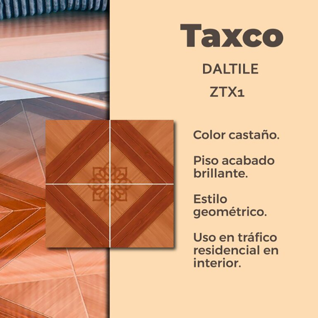 Piso Taxco Castaño Daltile Optima 37x37 cm