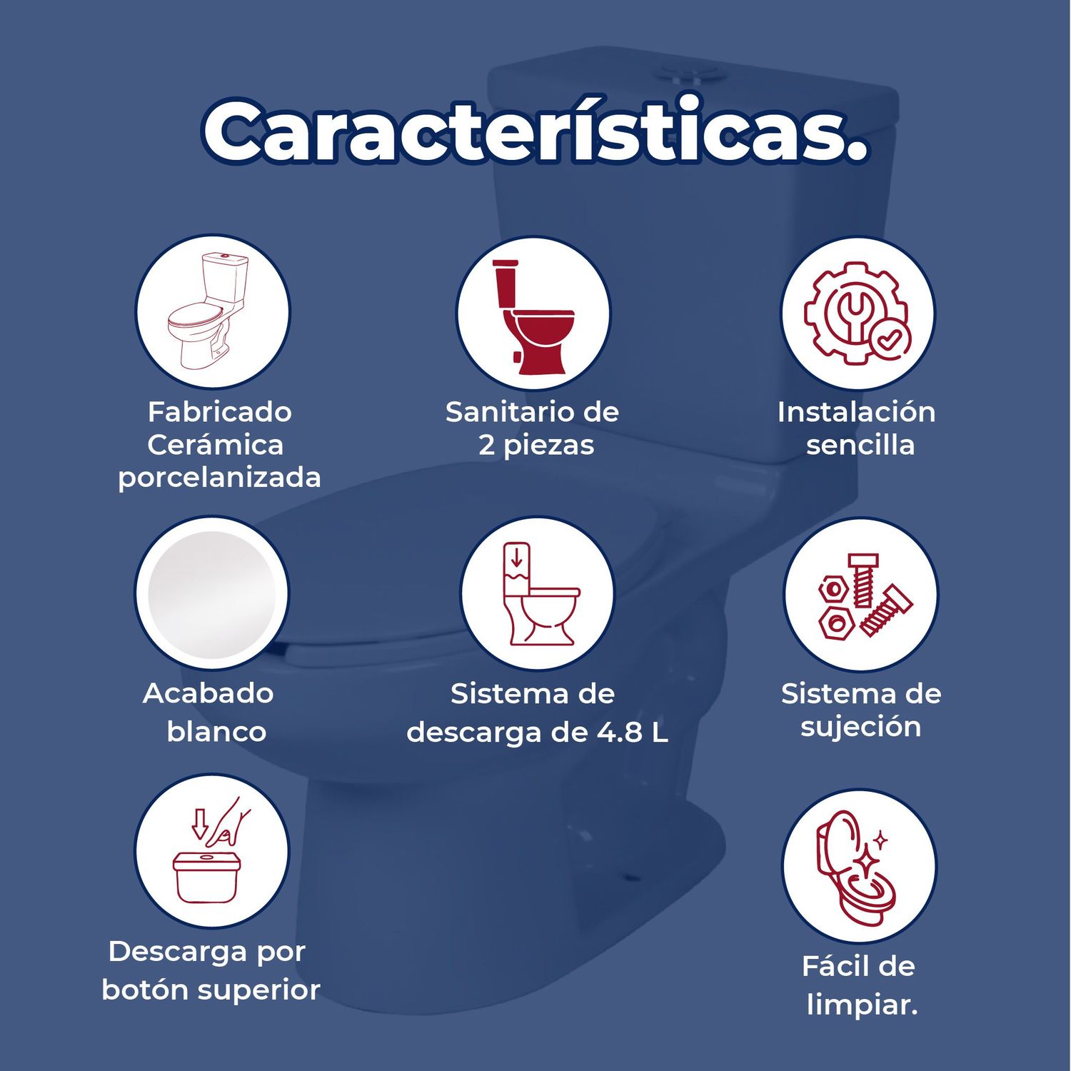 Sanitario WC Alargado Blanco Helvex 4.8 L Bolmen 16