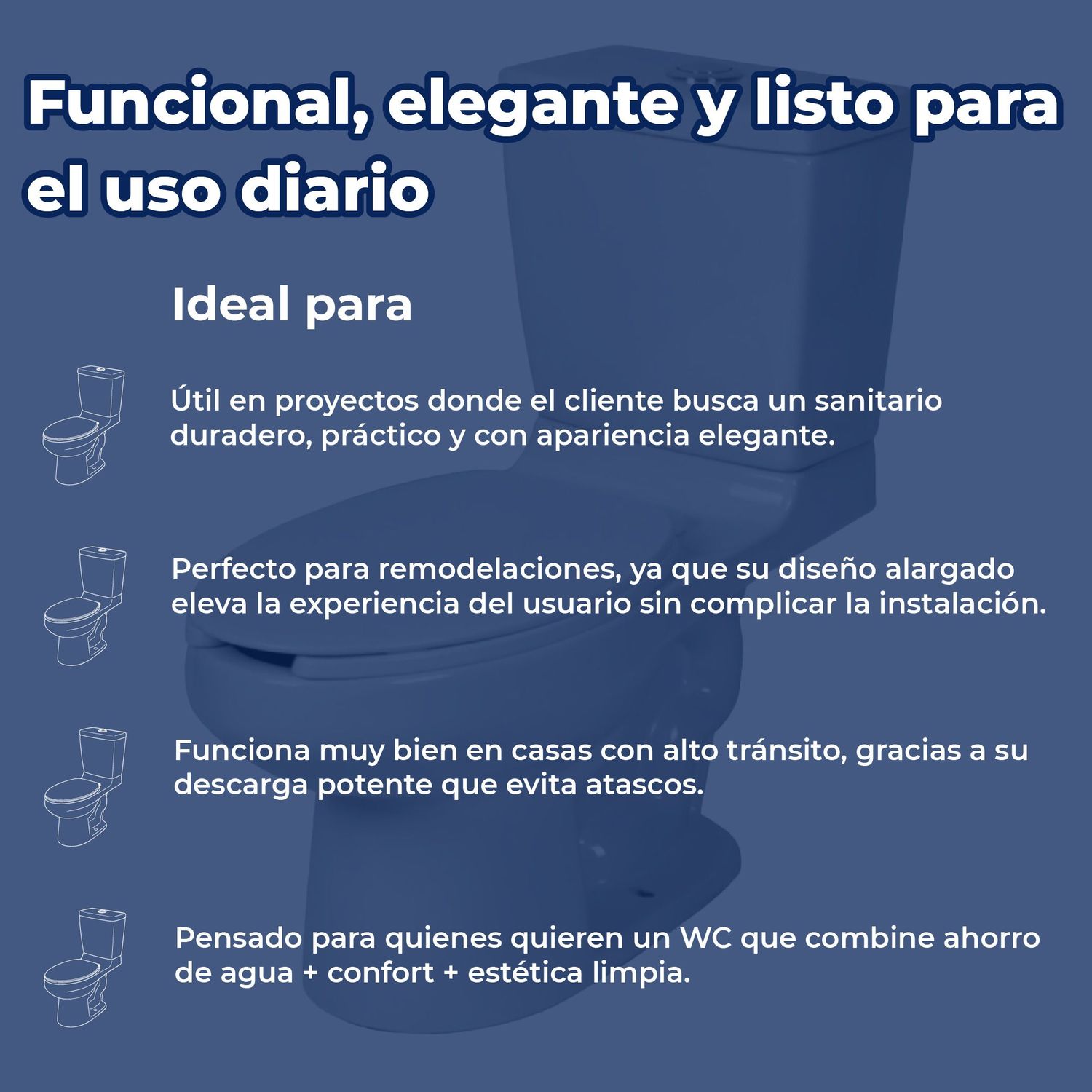 Sanitario WC Alargado Blanco Helvex 4.8 L Bolmen 16