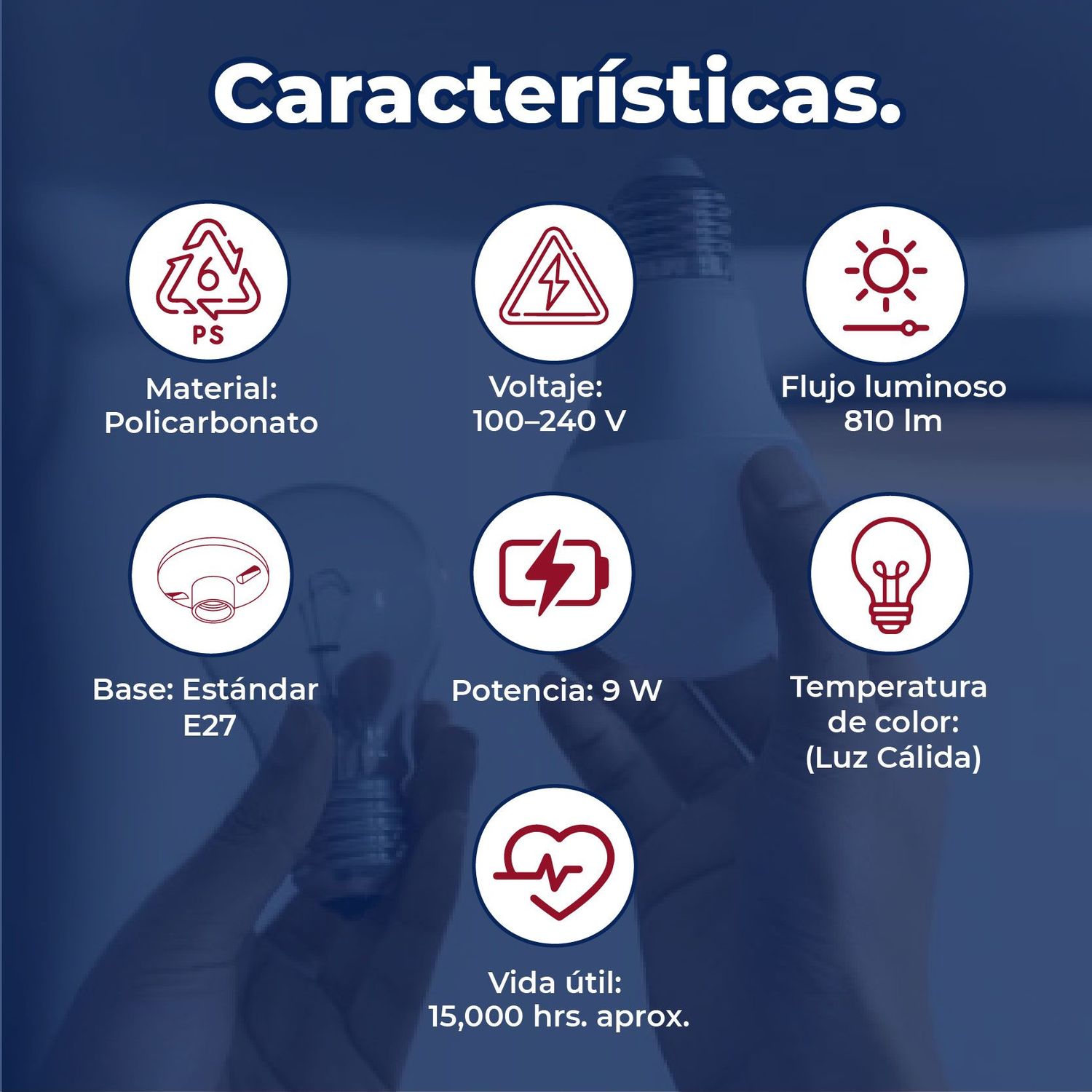 Foco Led A19 9 W 2700 K Estévez Luz Cálida