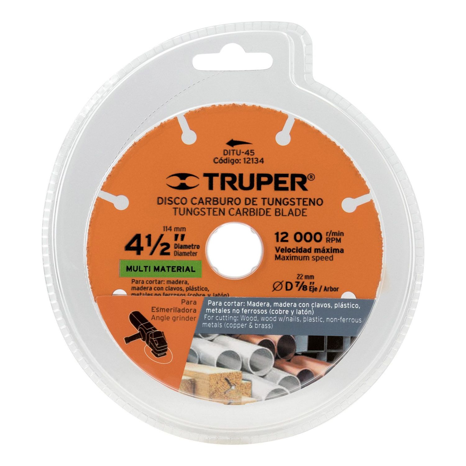 Disco Tungsteno Multimaterial 4 1/2 PUL