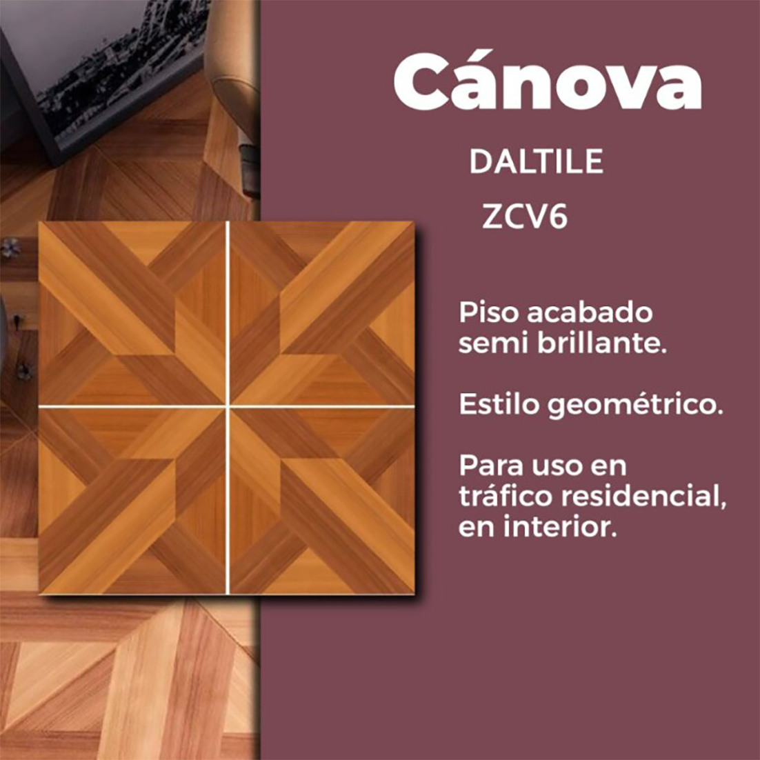 Piso Cánova Castaño Daltile Optima 37x 37cm