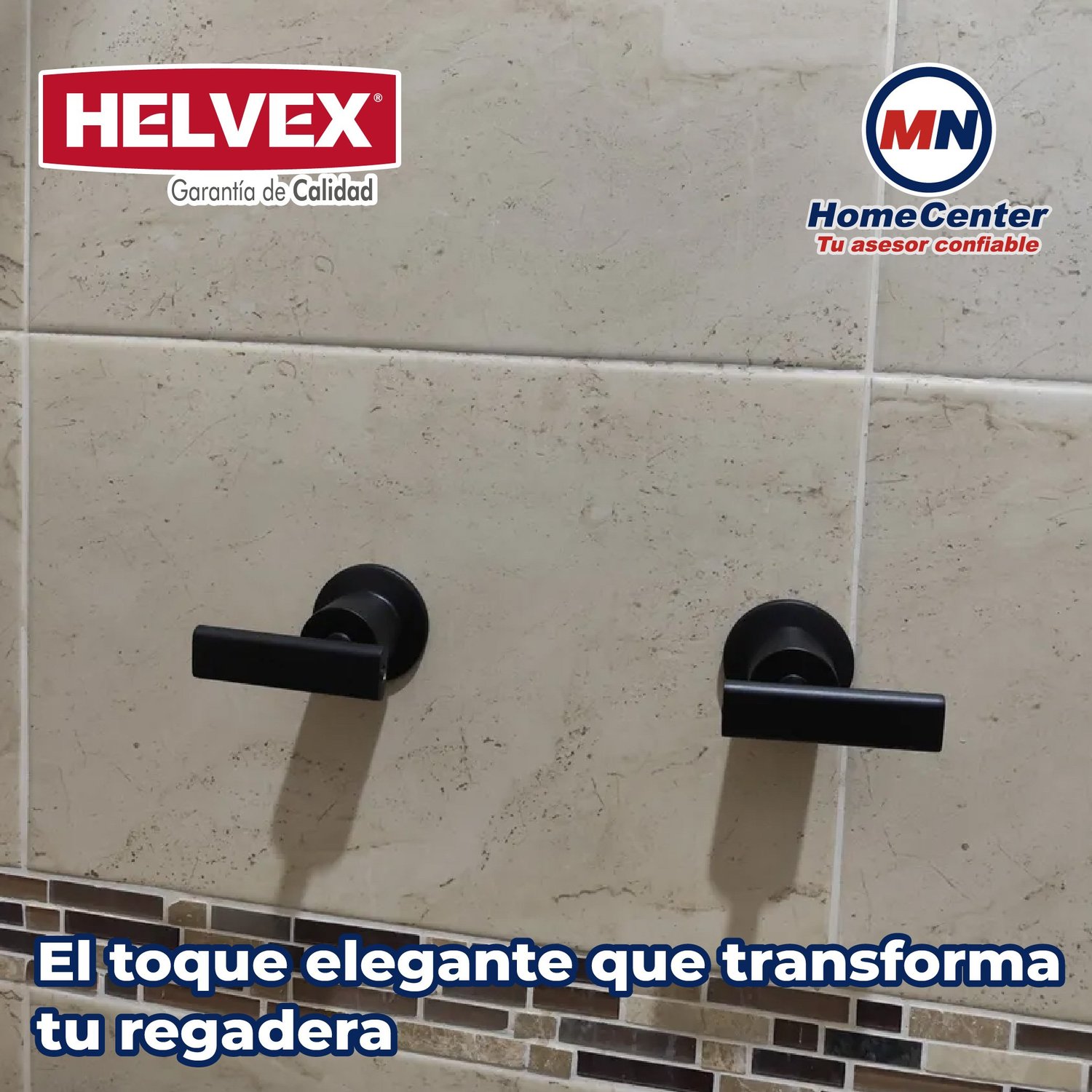 Juego de Manerales Para Regadera Premier Grandes Ébano Helvex