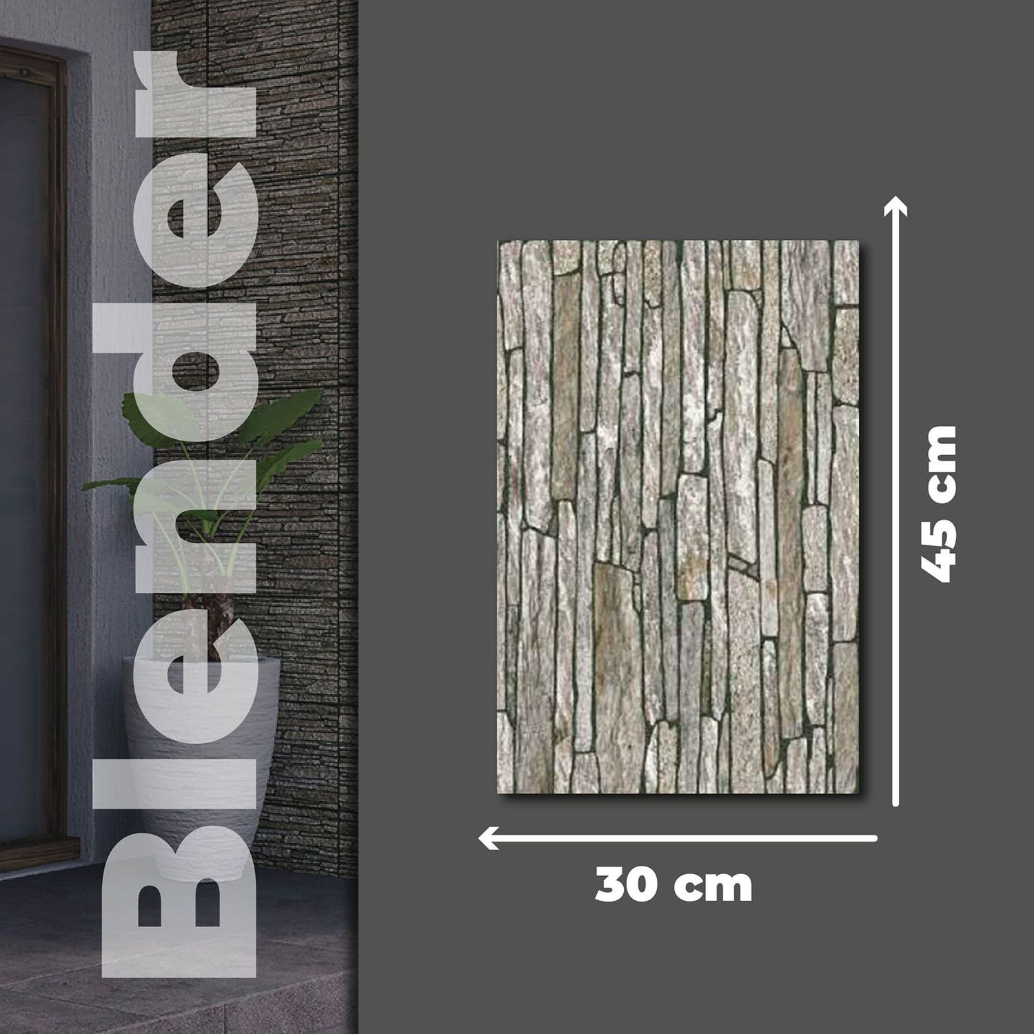 Muro Fachada Blender Stone Gray Daltile 30 x 45 cm