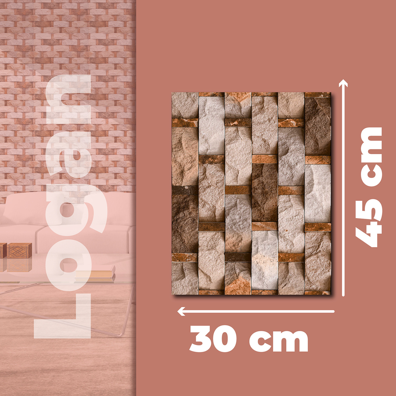 Fachaleta Logan Foncer 30 x 45 cm Brown