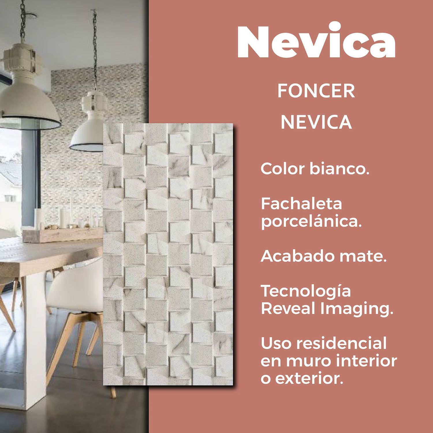 Fachaleta Nevica Foncer 30 x 60 cm Bianco