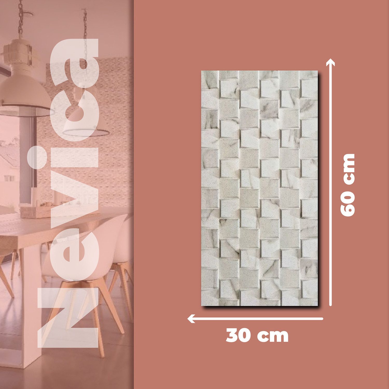 Fachaleta Nevica Foncer 30 x 60 cm Bianco