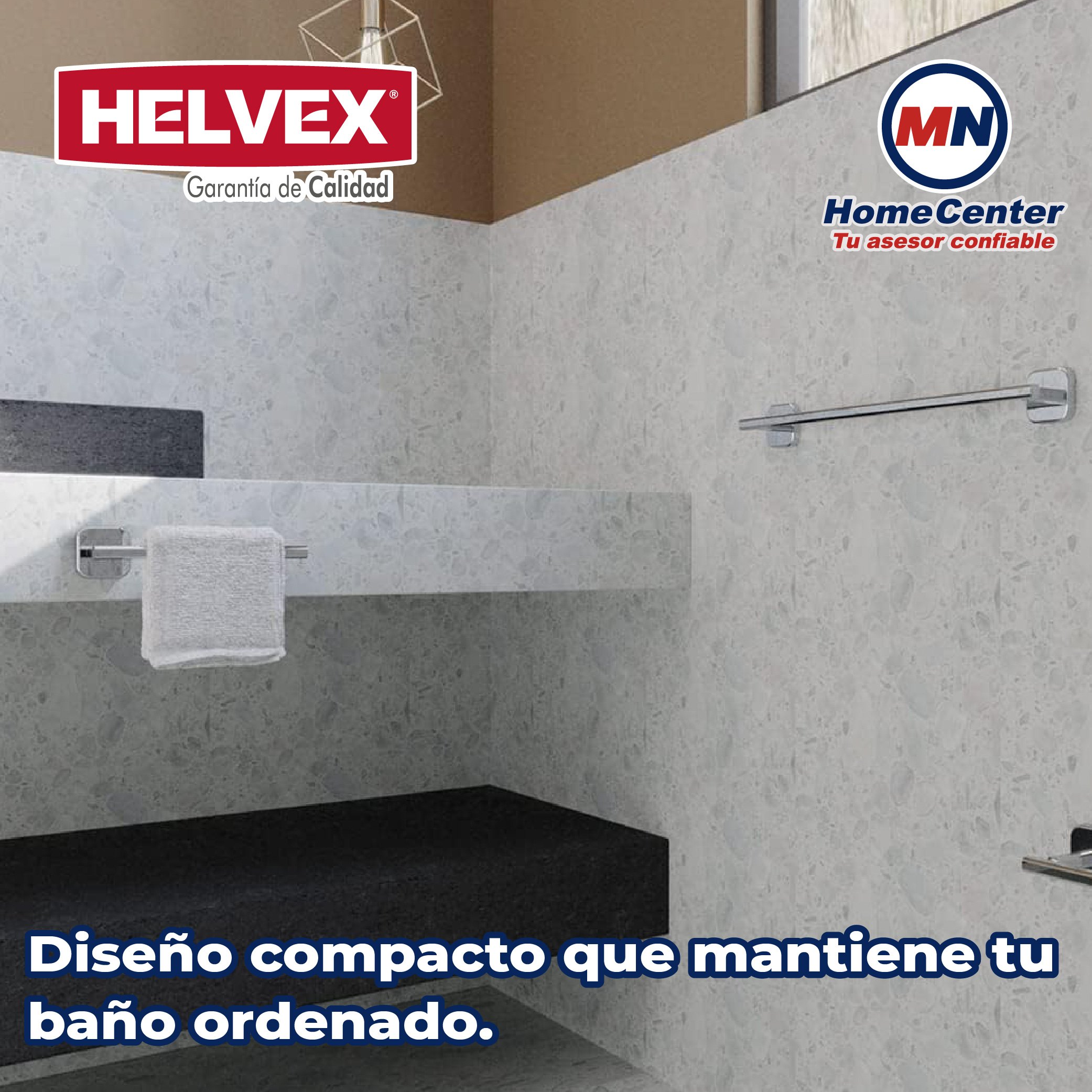 Toallero Corto Para Baño Helvex Piazza PIA-109