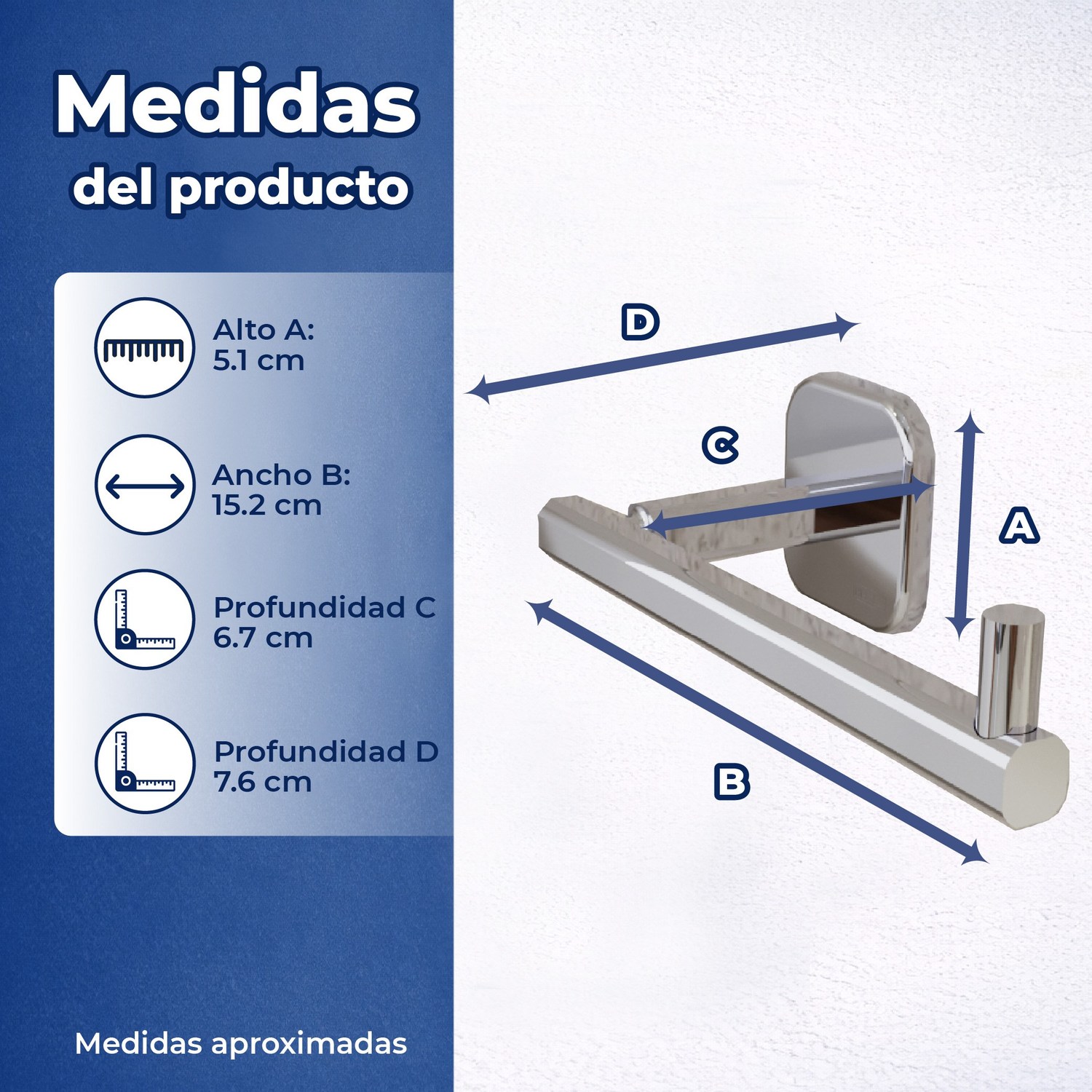 Porta papel higiénico de rollo helvex piazza PIA-117