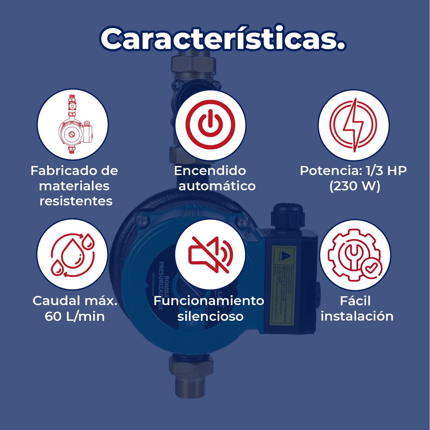 Bomba Presurizadora Iusazz1/3 hp 60 L x min 227 v