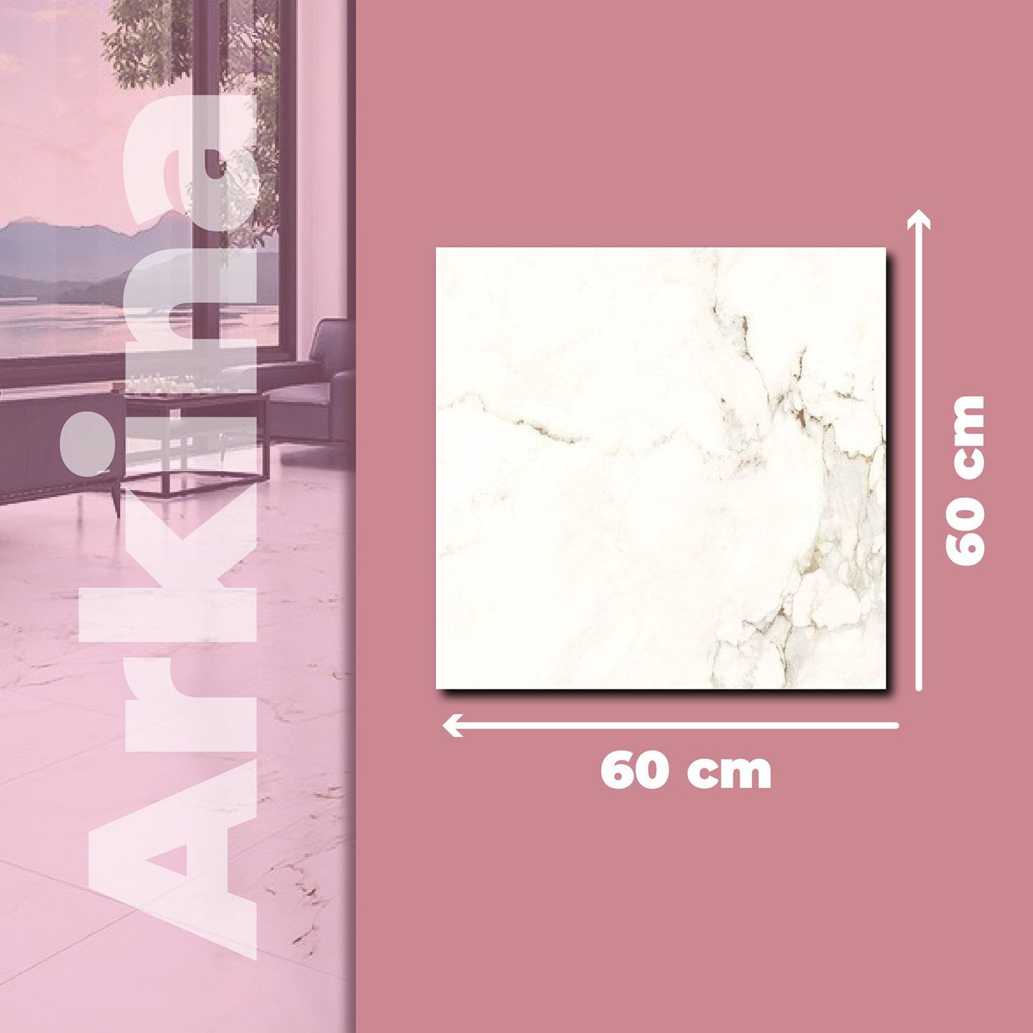 Piso Arkina Bianco Daltile 60x60 cm Rectificado