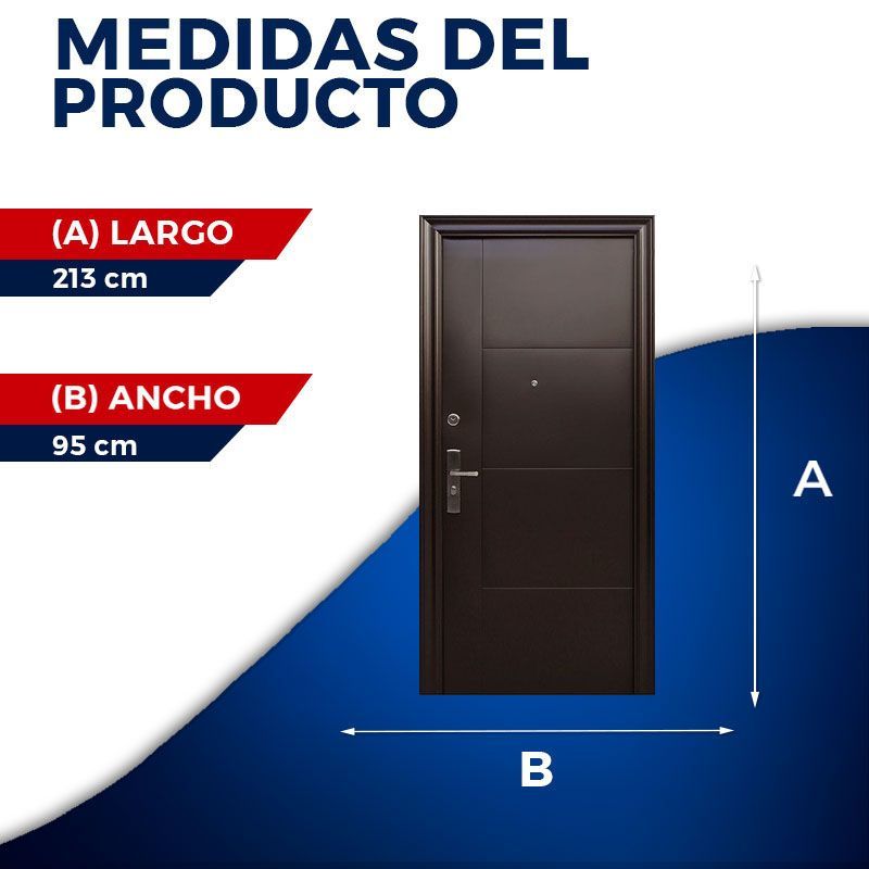 Puerta Der Serie 5 Alta Seguridad 95X213 MTS CHOCOLATE