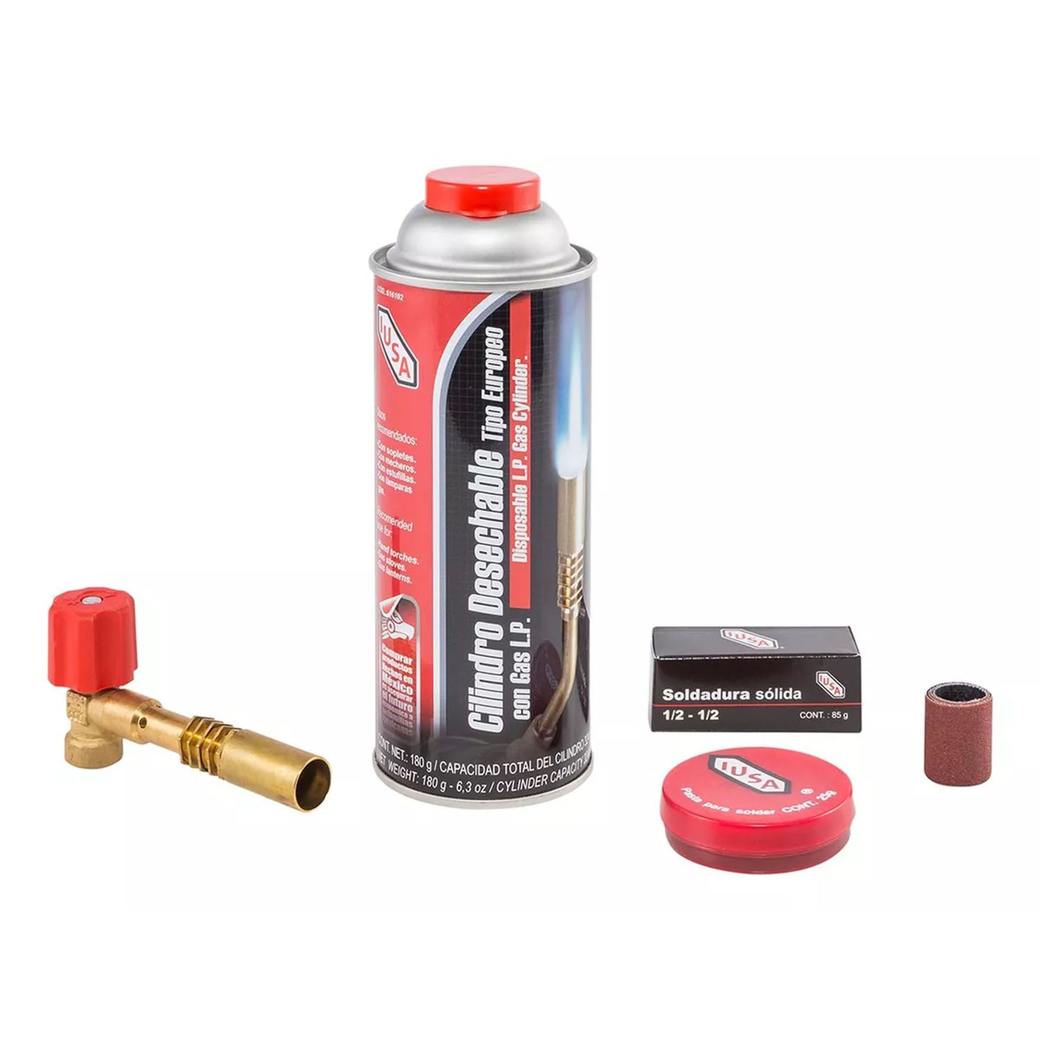 Kit Soplete Boquilla con Tanque Soldadura, Pasta y Lija