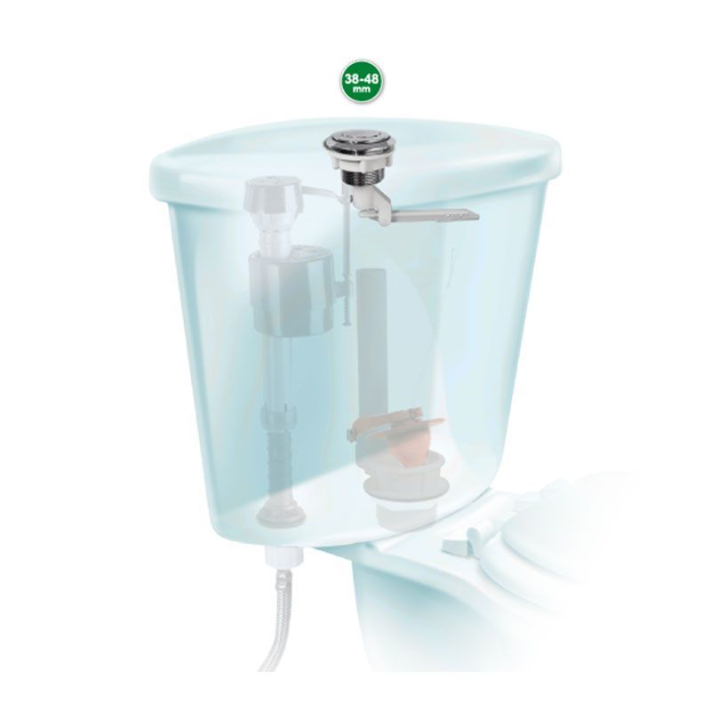 Botón Cromado Descarga WC