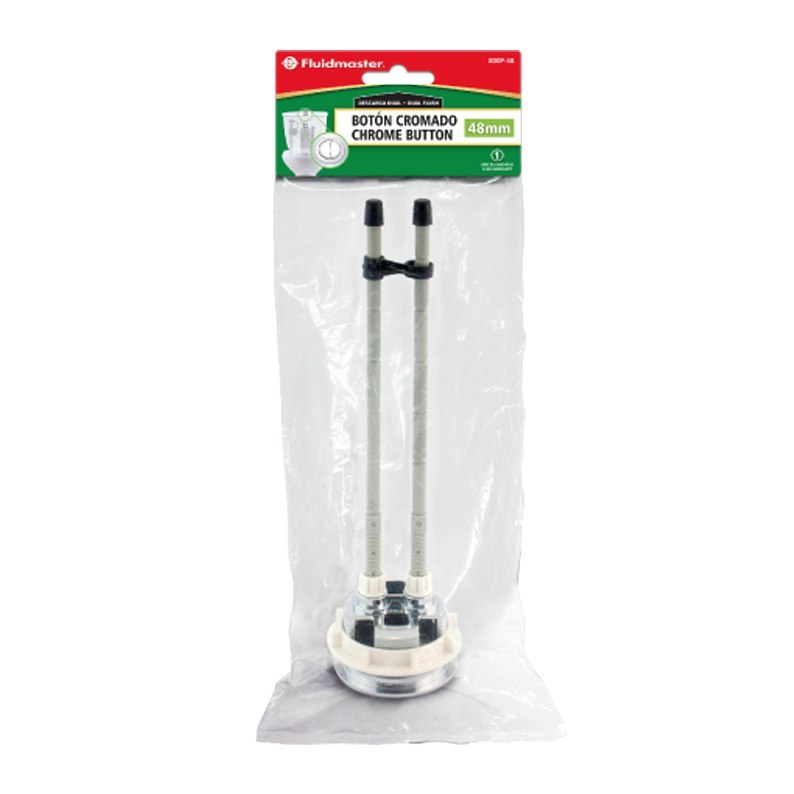 Botón Cromado Descarga WC Dual 48 mm