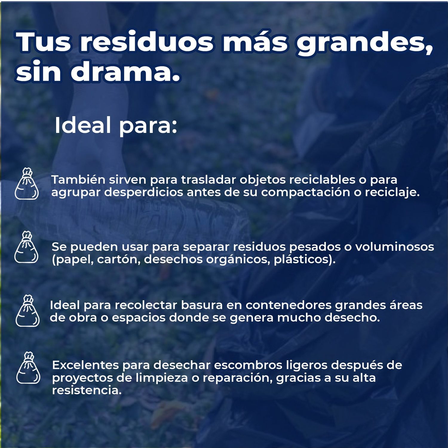 Bolsa de plástico para basura con 100 bolsas