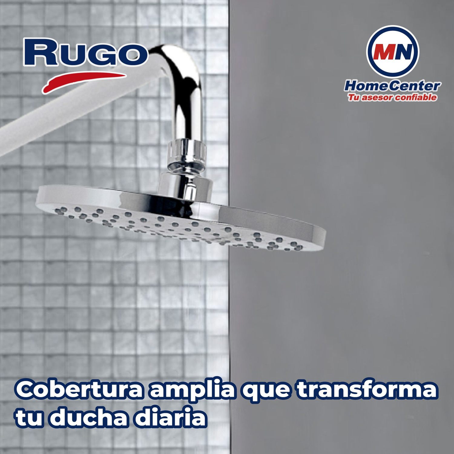 Regadera Redonda Antisarro de 8" Sin Brazo Hiroshima Rugo