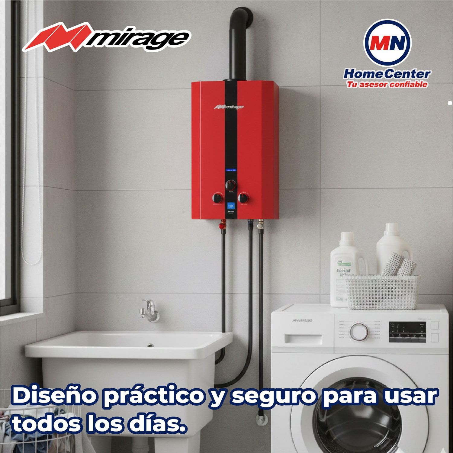 Calentador Paso Rojo 6 L Mirage Flux Gas Natural