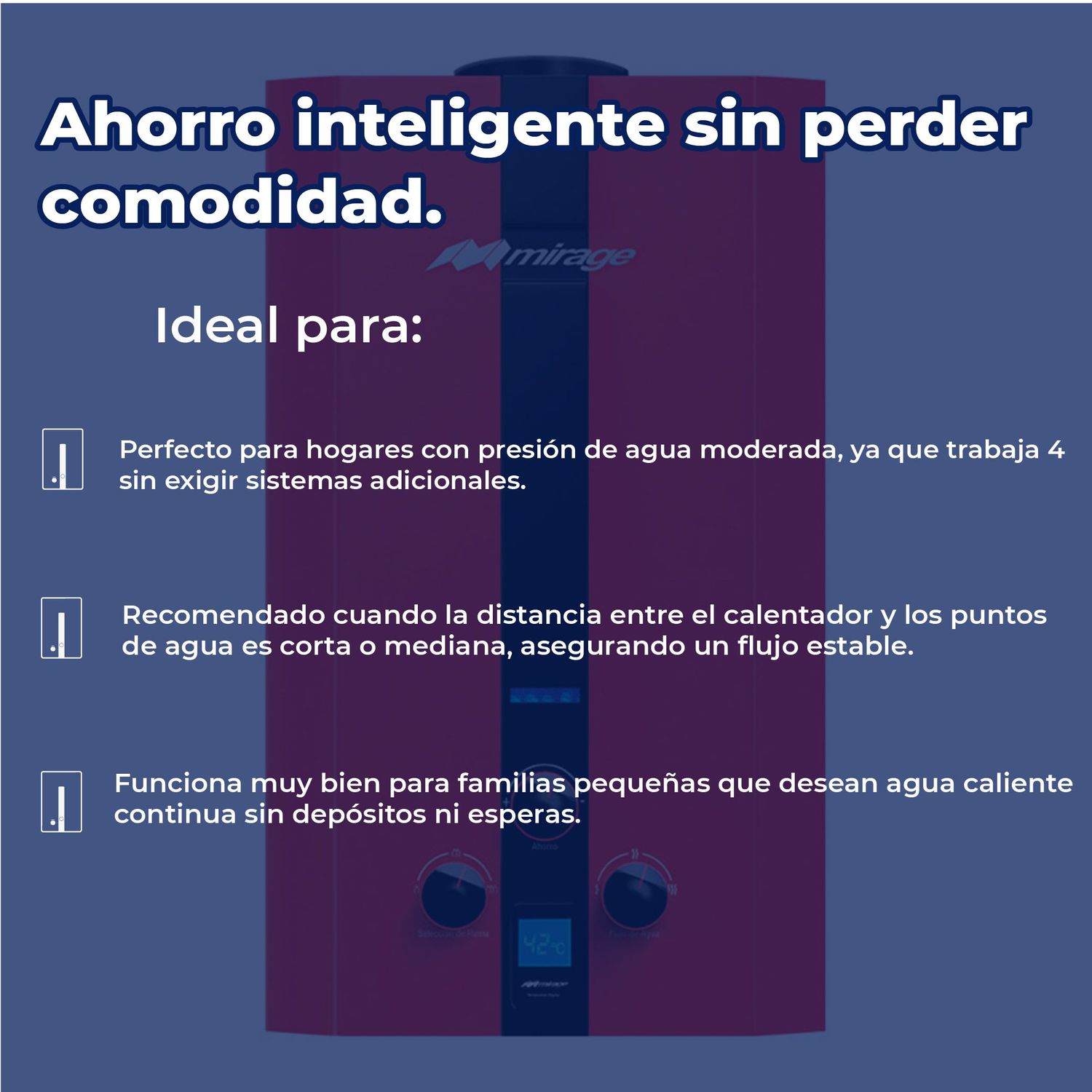 Calentador Paso Mirage 10 L Gas Natural Instantáneo 1.5 Servicio