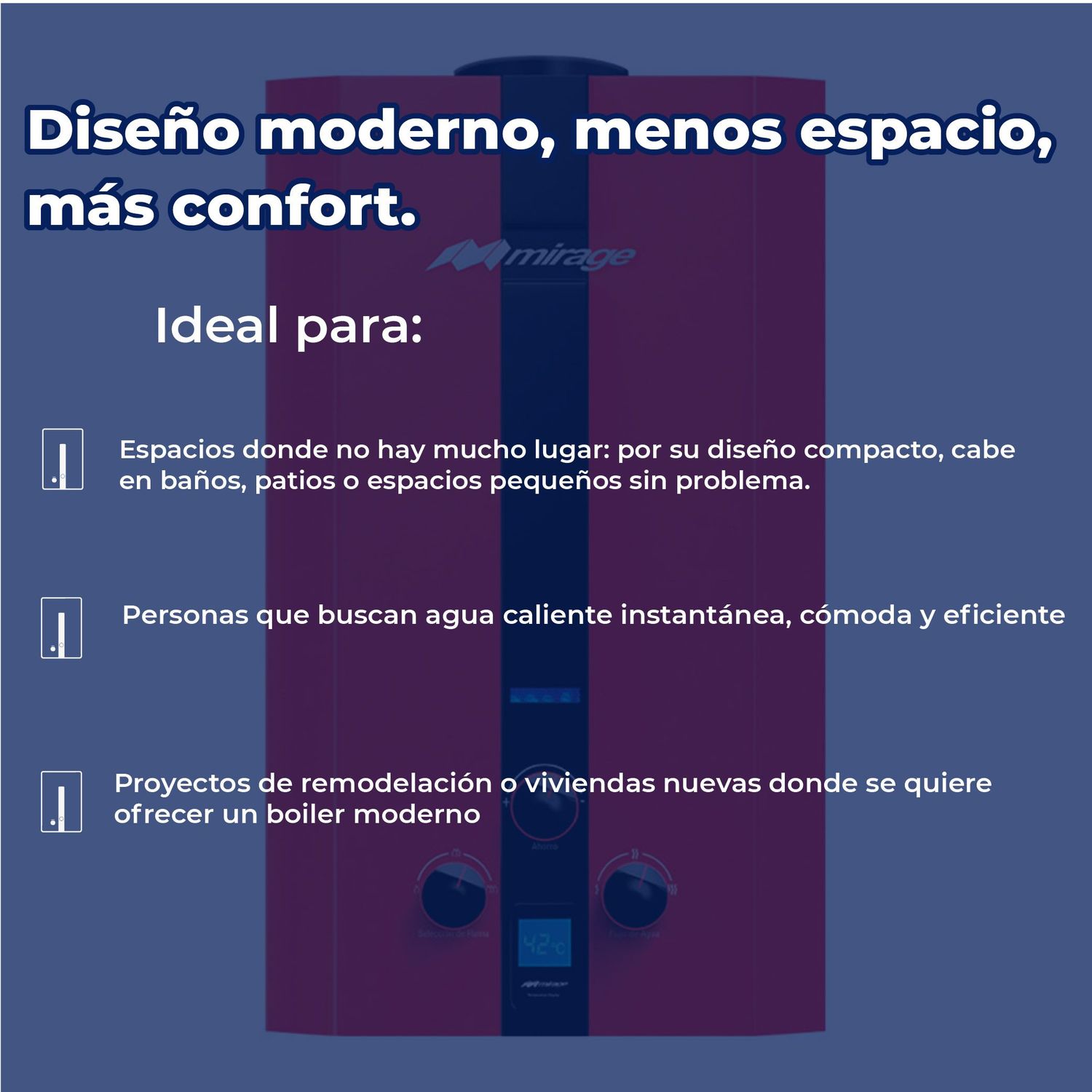 Calentador Paso Mirage Flux 10 L Gas LP 1.5 Servicios