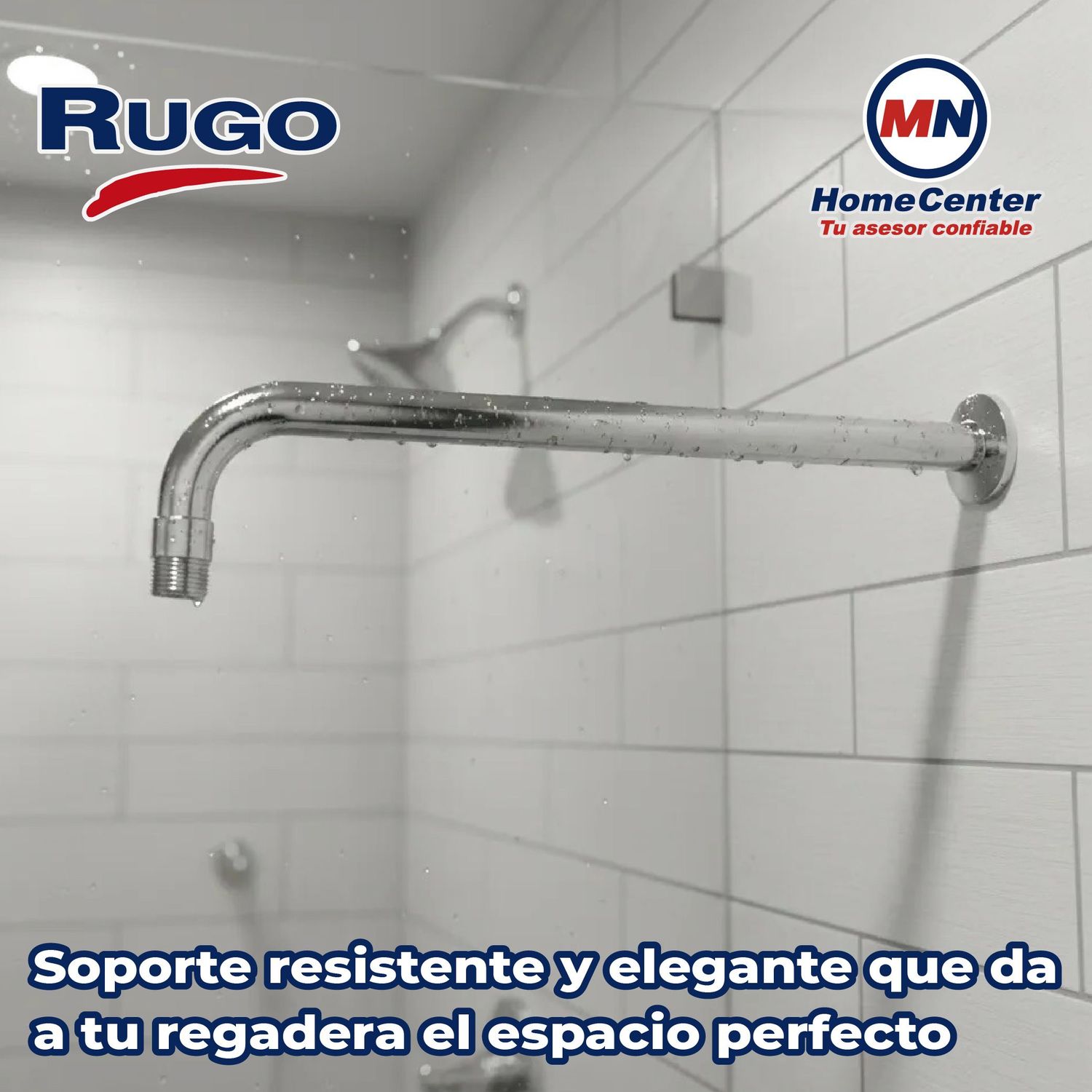 Brazo y Chapetón para Regadera de 39 cm de longitud Rugo 45BRF