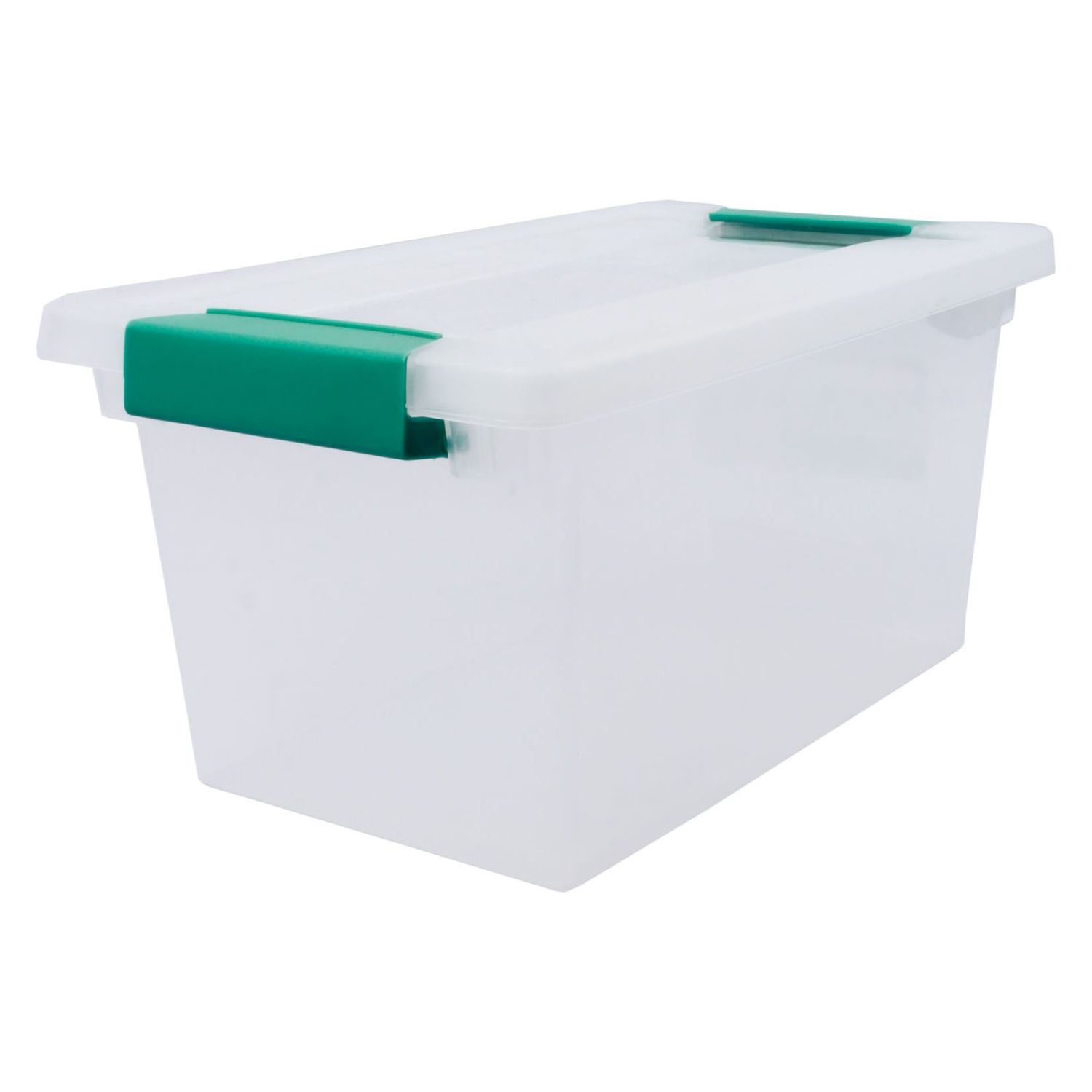 Caja con clip plástica 28X17X14cm Transparente