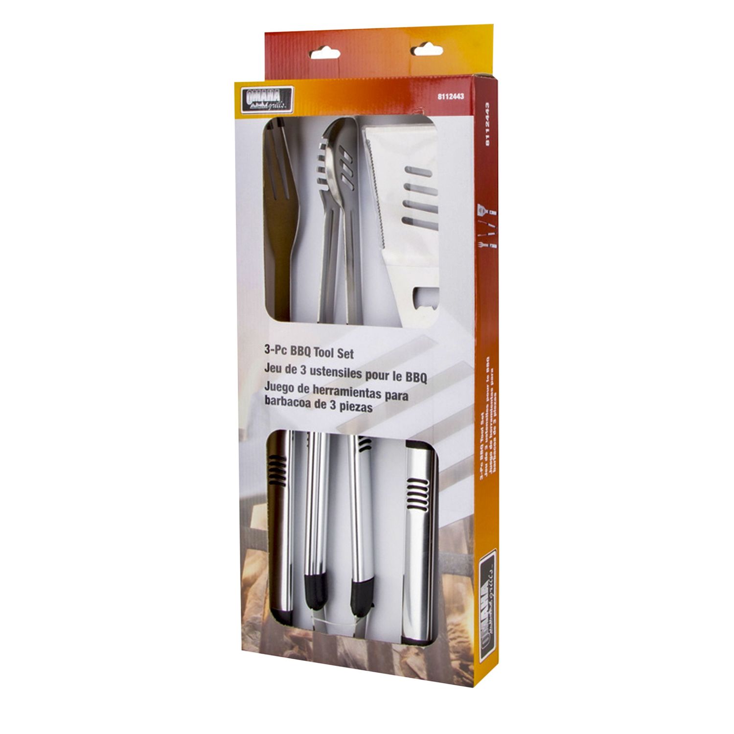 Juego 3 Piezas Inoxidables Para Asador Omaha Grills