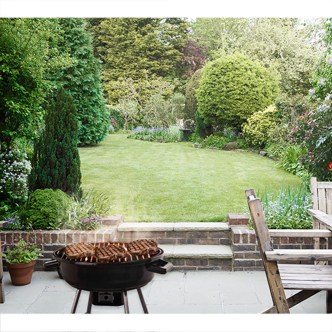 Asador Portátil Ovalado de Acero Esmaltado 37X43cm