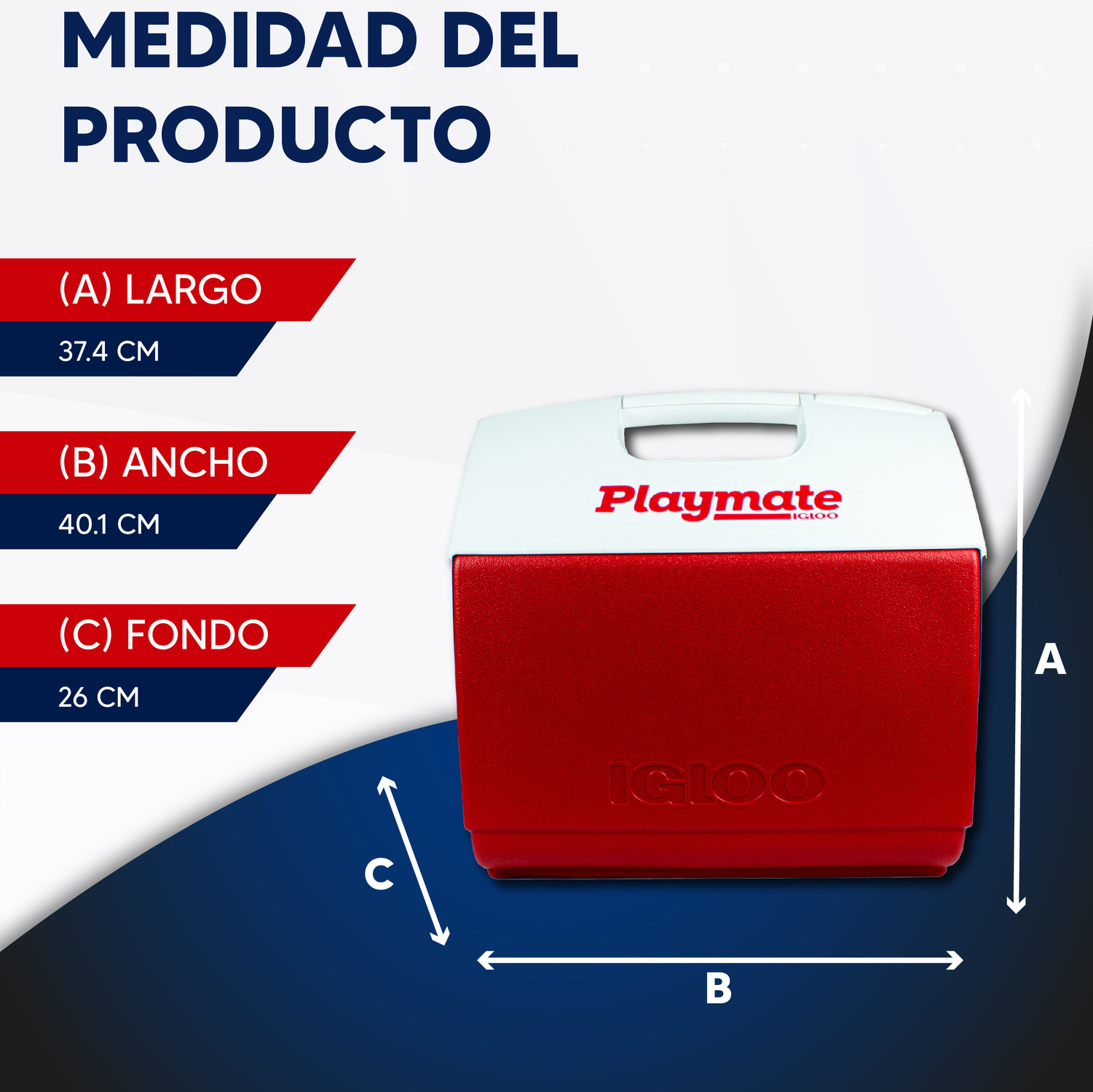 Hielera playmate Elite Igloo 16 QT 30 latas rojo y blanco