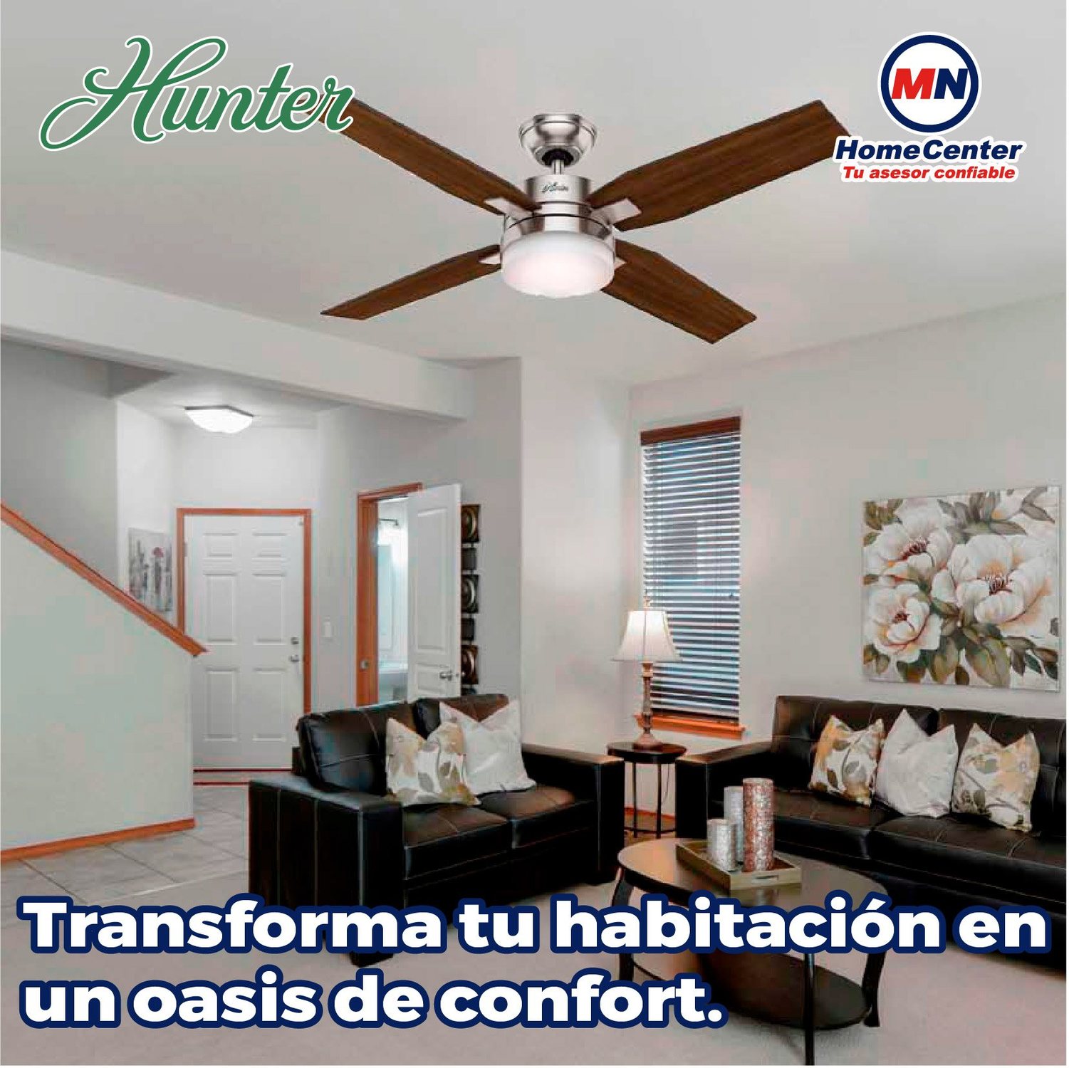 Ventilador Mercado 50 pulg Niquel Hunter