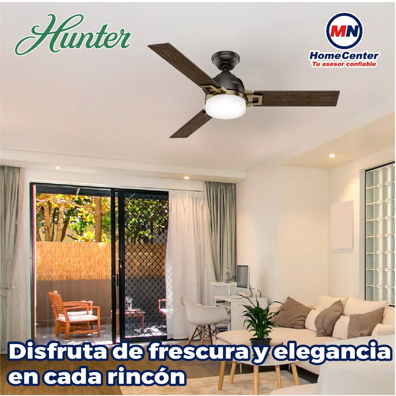 Ventilador Leoni 48 Bronce Noble 3 Aspas