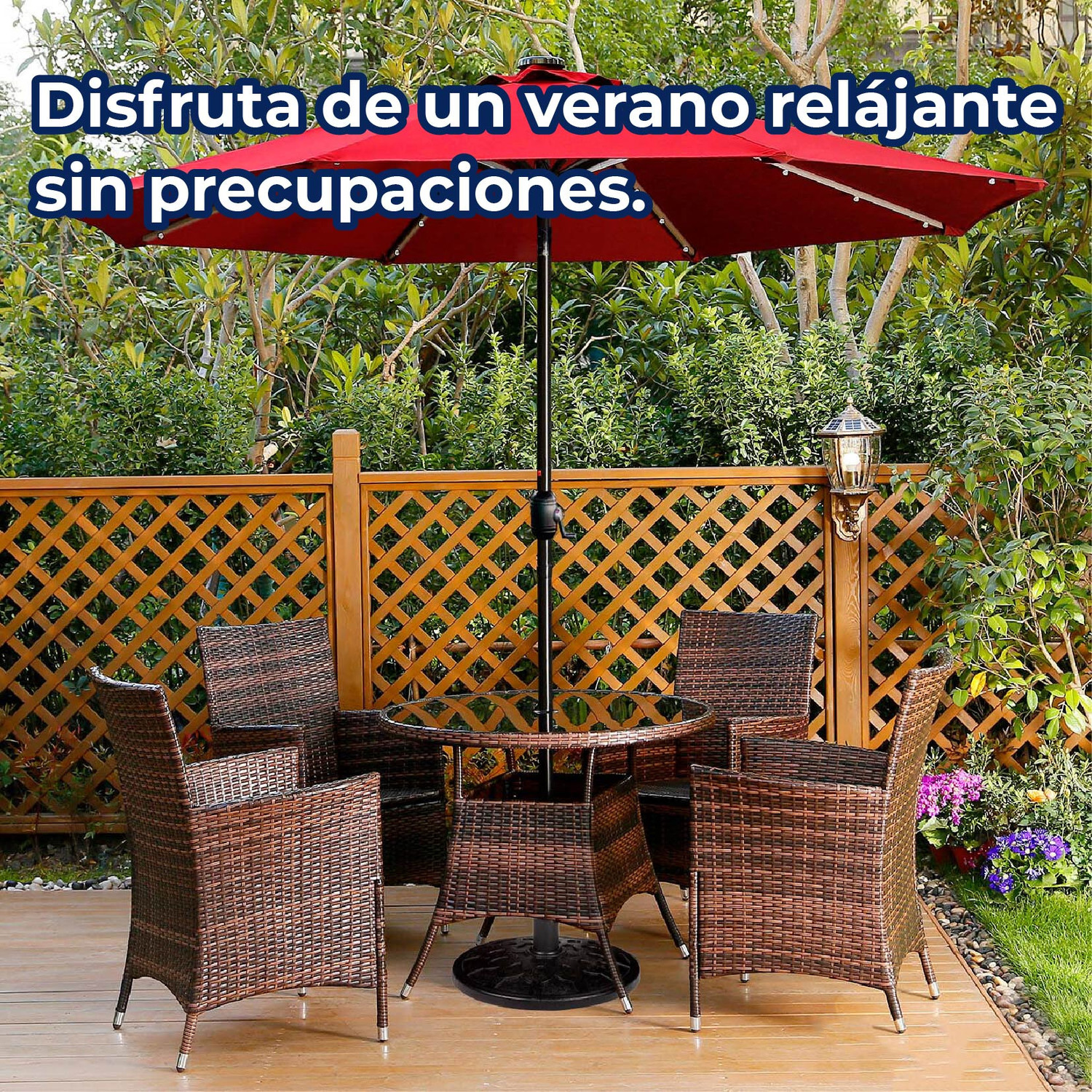 Base Para Sombrilla Jardín Redonda Color Negro