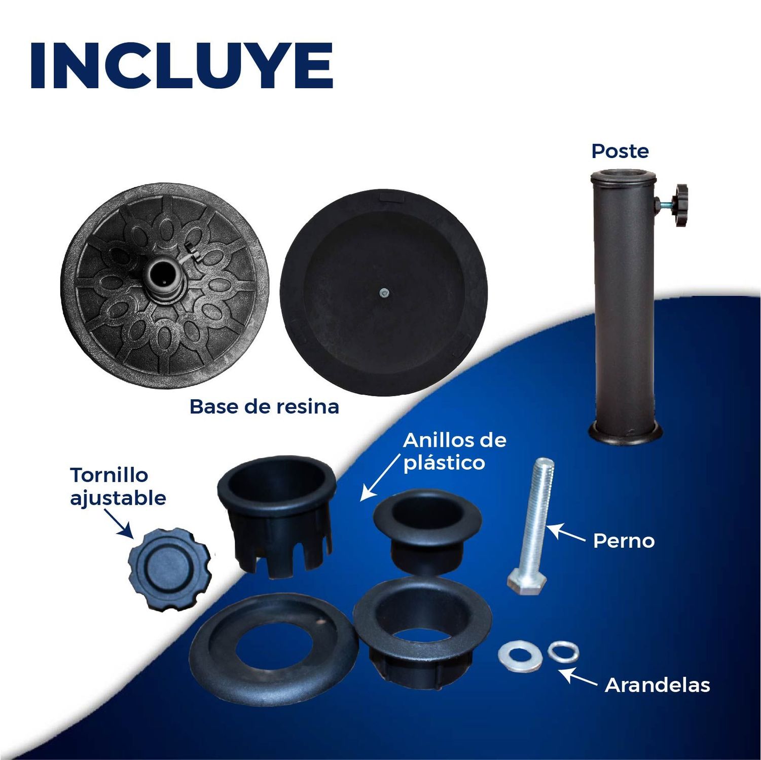 Base Para Sombrilla Jardín Redonda Color Negro