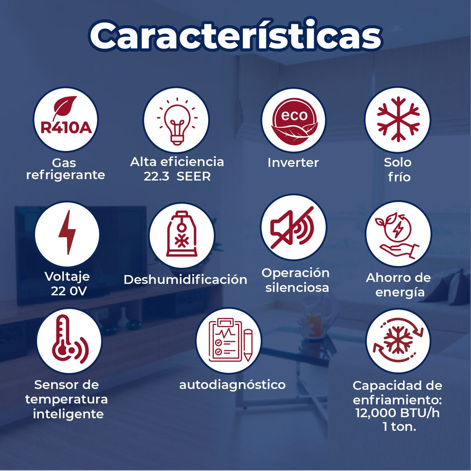 Minisplit Inverter Magnum 22 1 Ton Solo Frio 220 v