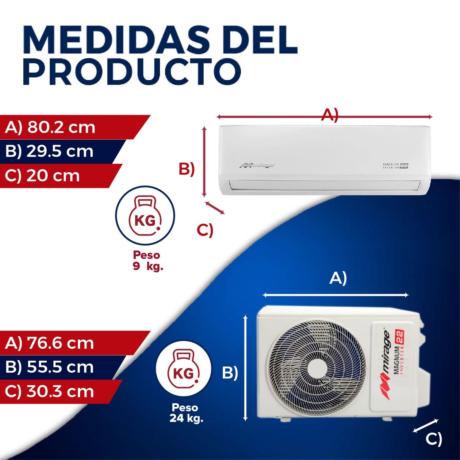 Minisplit Inverter Magnum 22 1 Ton Solo Frio 220 v