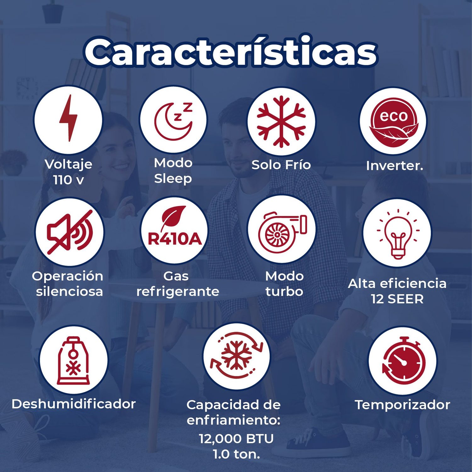 Minisplit Inverter 1 Ton Solo Frio 110V PRIME