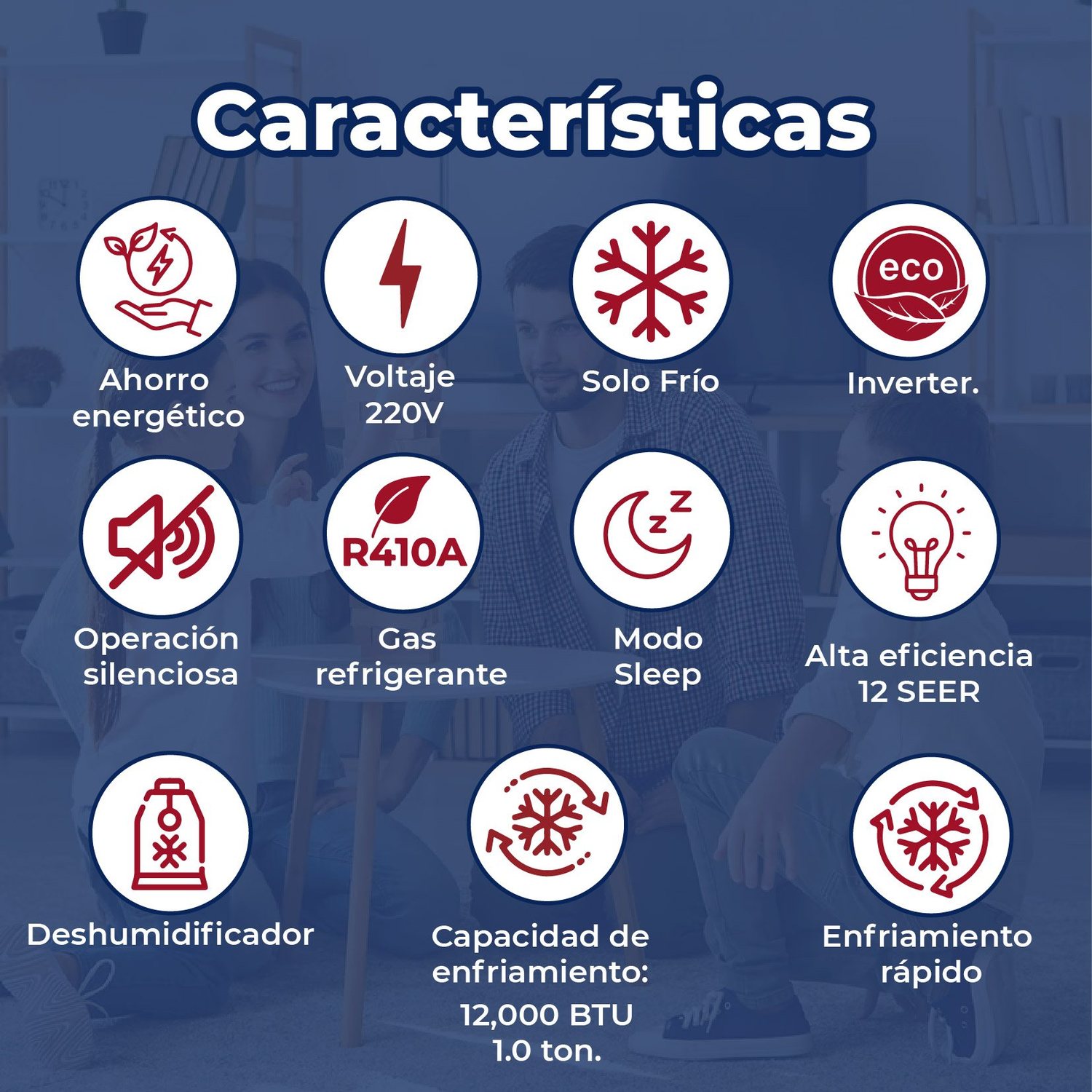 Minisplit Inverter Prime 1 Ton Solo Frio 220V