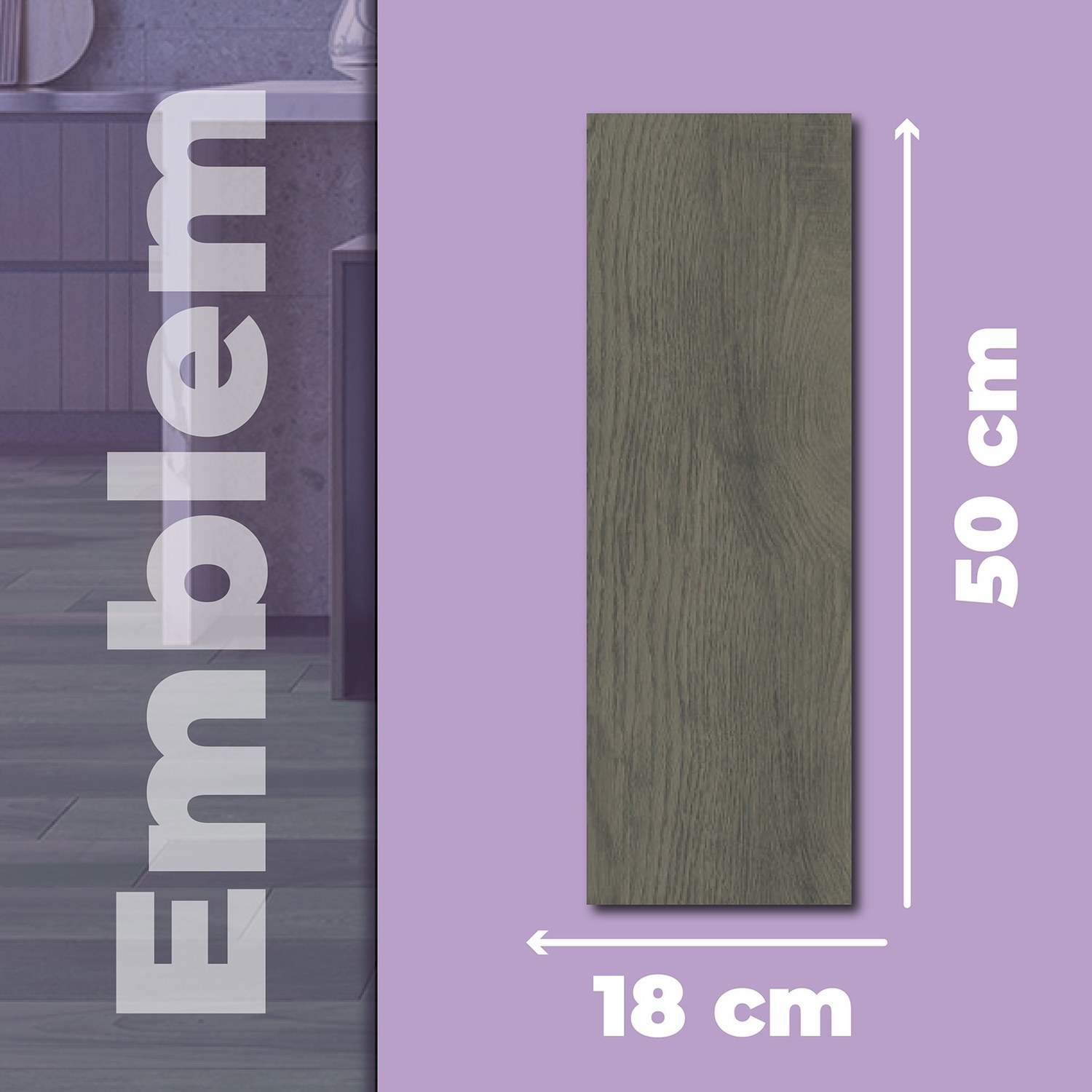 Piso Emblem Grey Daltile 18 x 50 cm