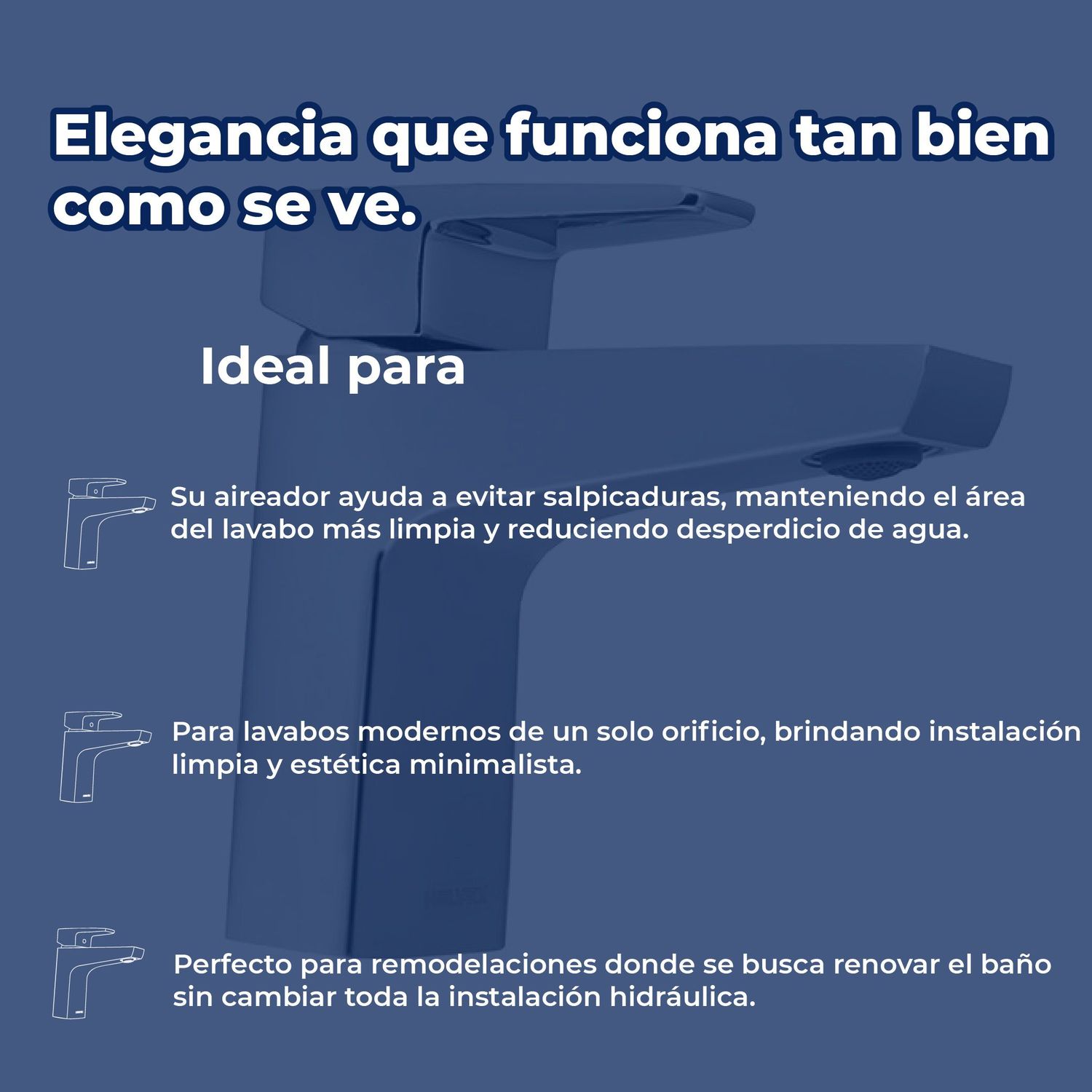 Llave Monomando bajo Para lavabo Helvex Lusitania LUS-100