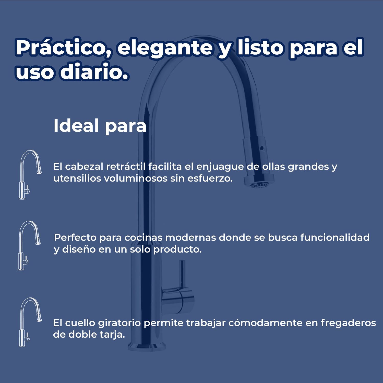 Llave Monomando Para fregadero Helvex Adara E-312